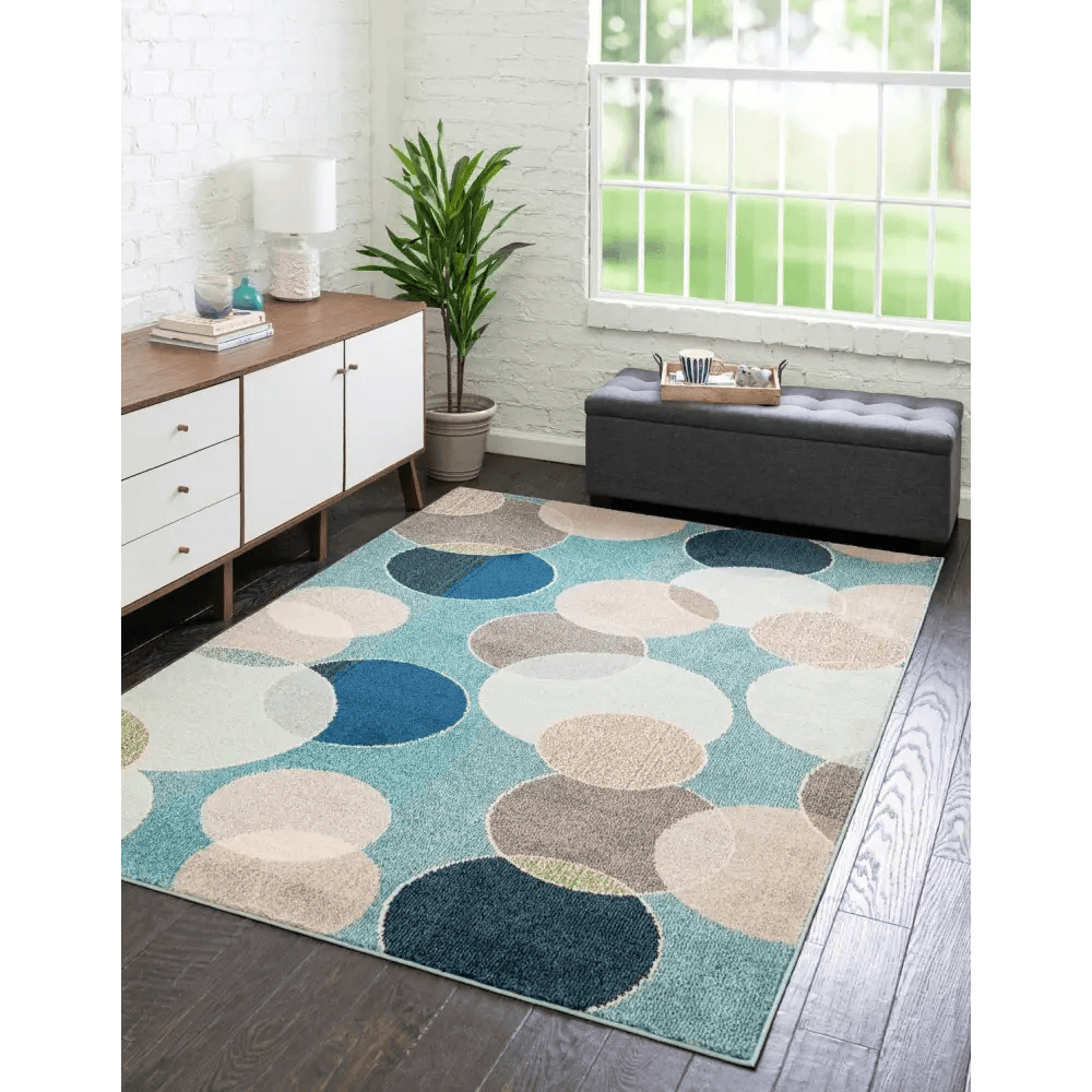 Modern designed seaside chromatic rug