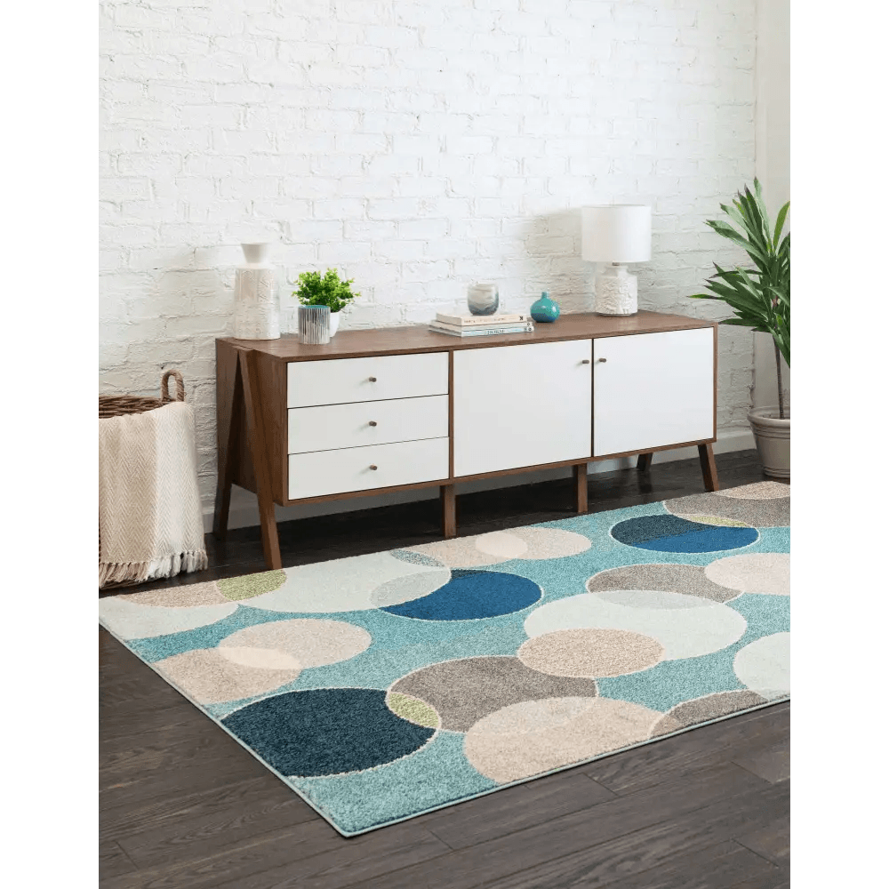 Modern designed seaside chromatic rug