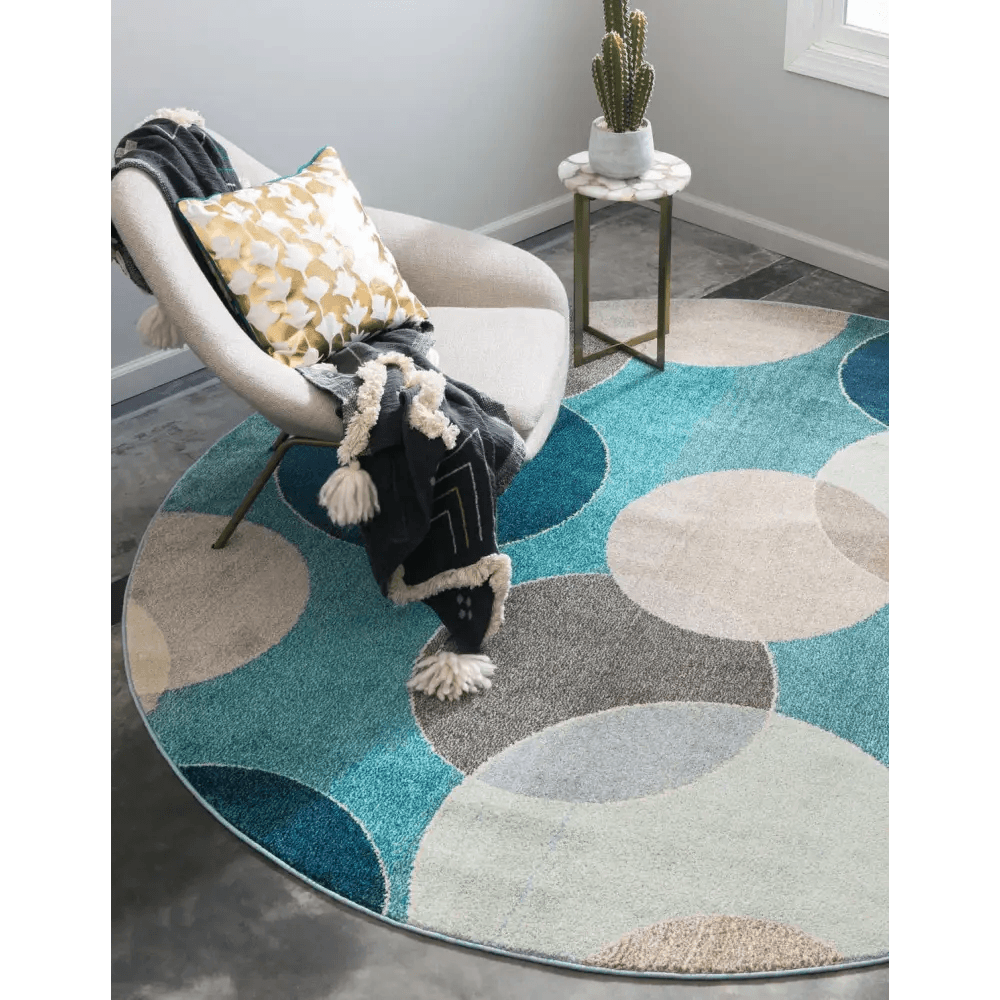 Modern designed seaside chromatic rug