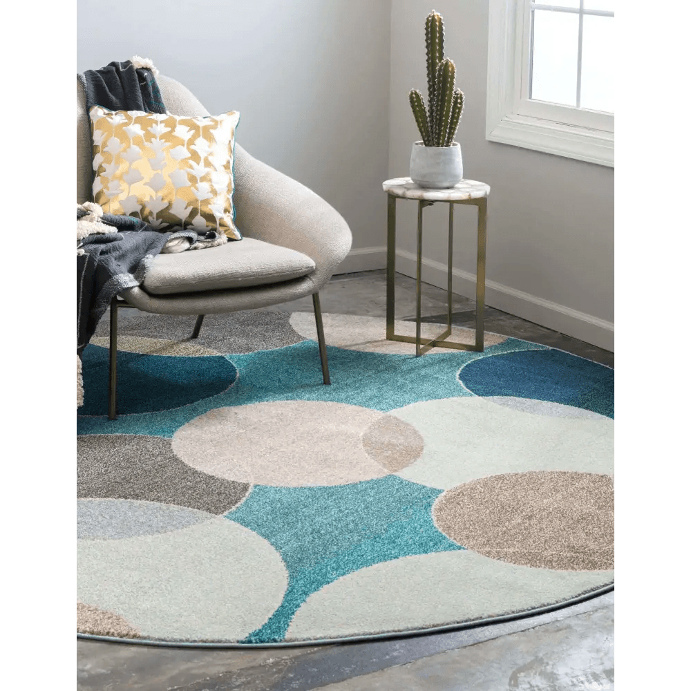 Modern designed seaside chromatic rug