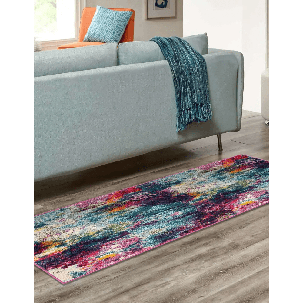 Modern designed sunset chromatic rug