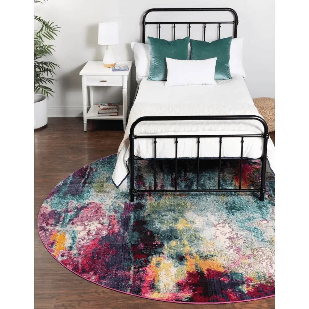 Modern designed sunset chromatic rug