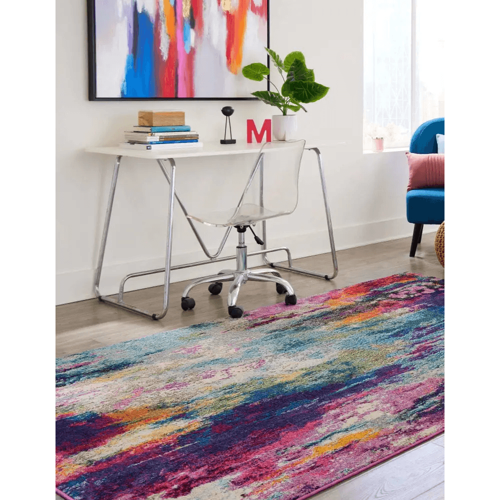 Modern designed sunset chromatic rug