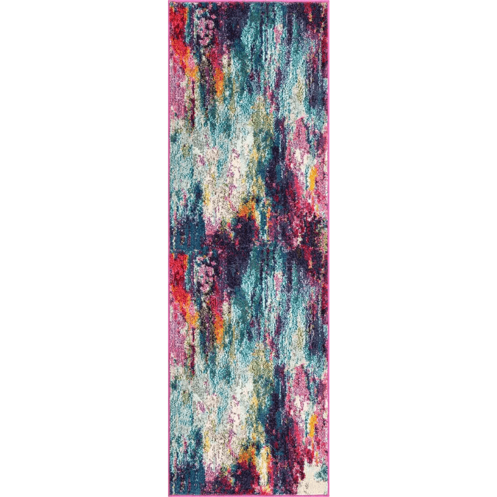 Modern designed sunset chromatic rug