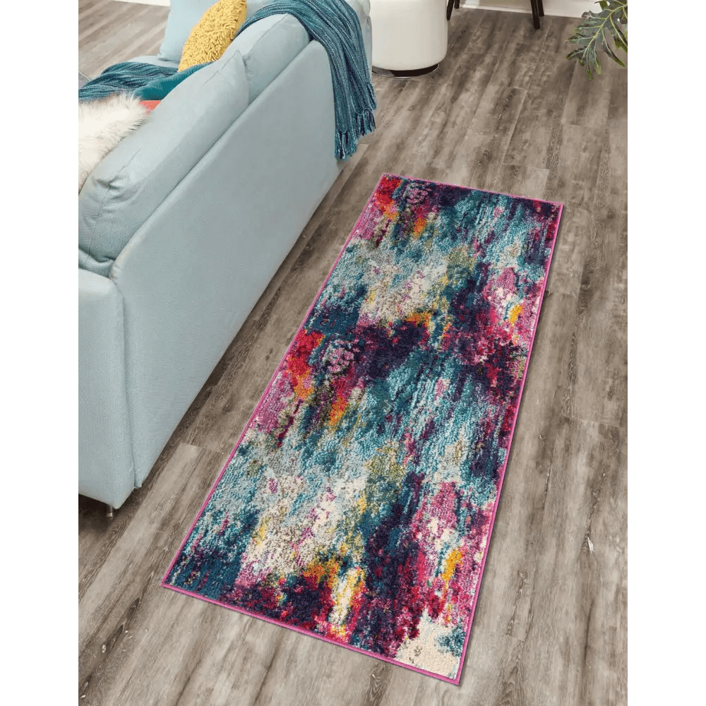 Modern designed sunset chromatic rug