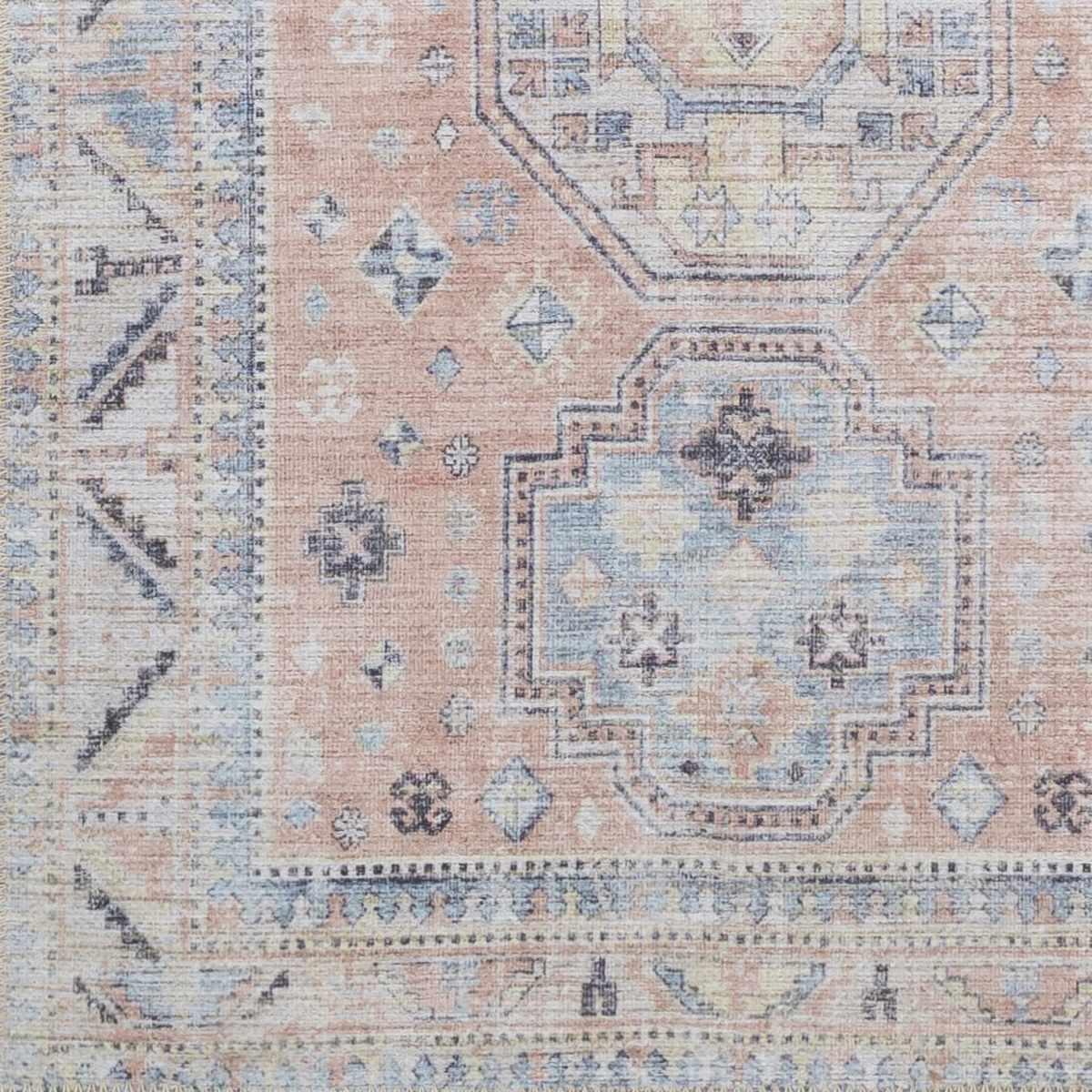 Morcott Peach Washable Area Rug