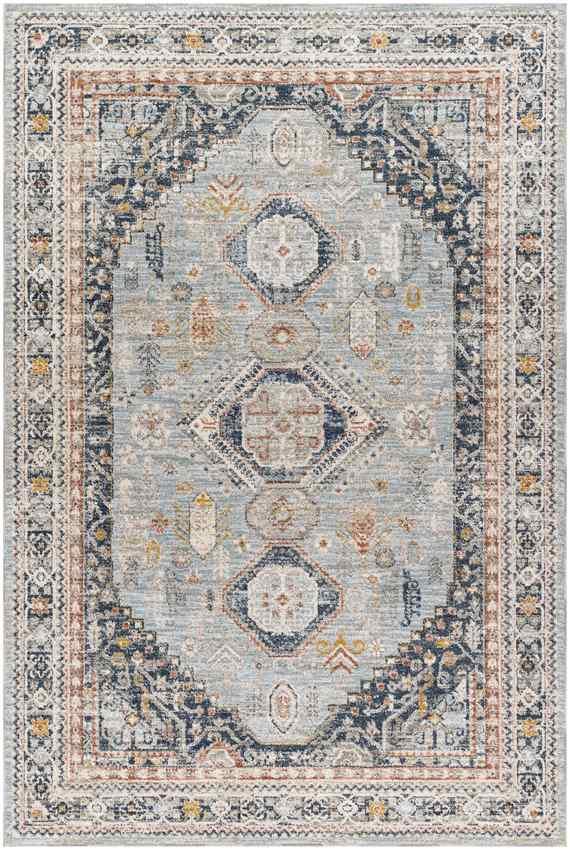 Nakea Traditional Pale Blue/Charcoal Area Rug