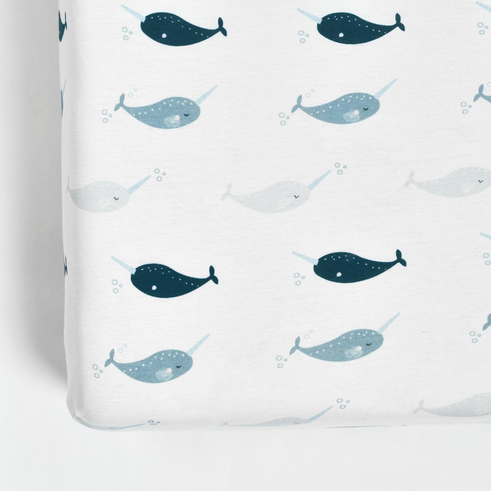 Narwhal Organic Cotton Fitted Crib Sheet