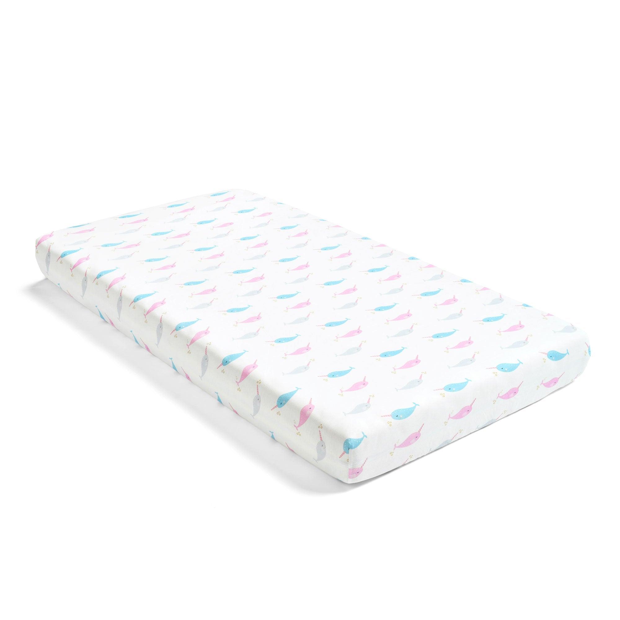 Narwhal Organic Cotton Fitted Crib Sheet