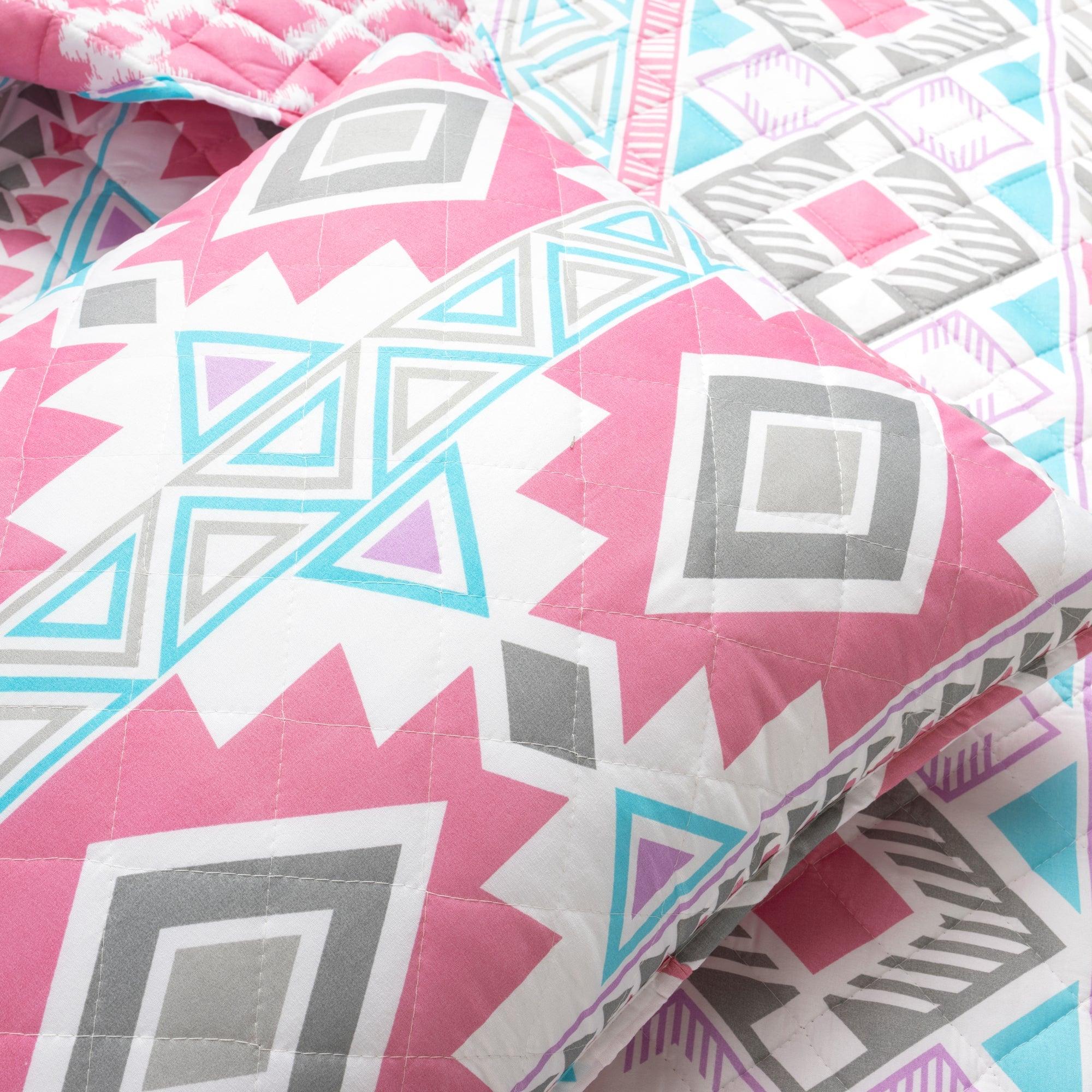 Navajo Stripe Malibu Reversible Oversized Quilt Set