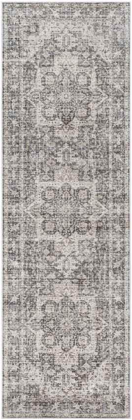 New Cambria Traditional Charcoal Washable Area Rug