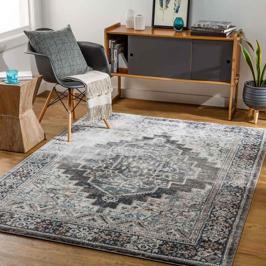 North Judson Traditional Charcoal Area Rug