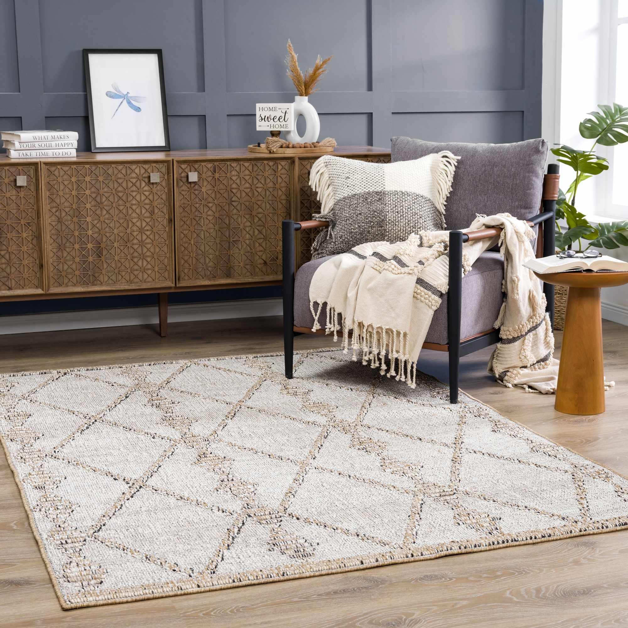 Nyla Bone & Tan Area Rug