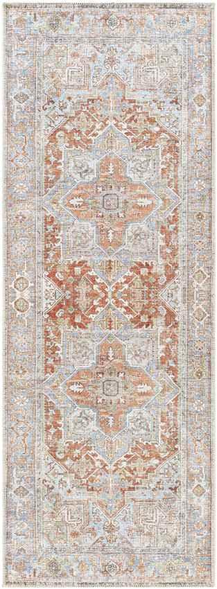 Oak Forest Traditional Burnt Orange Washable Area Rug