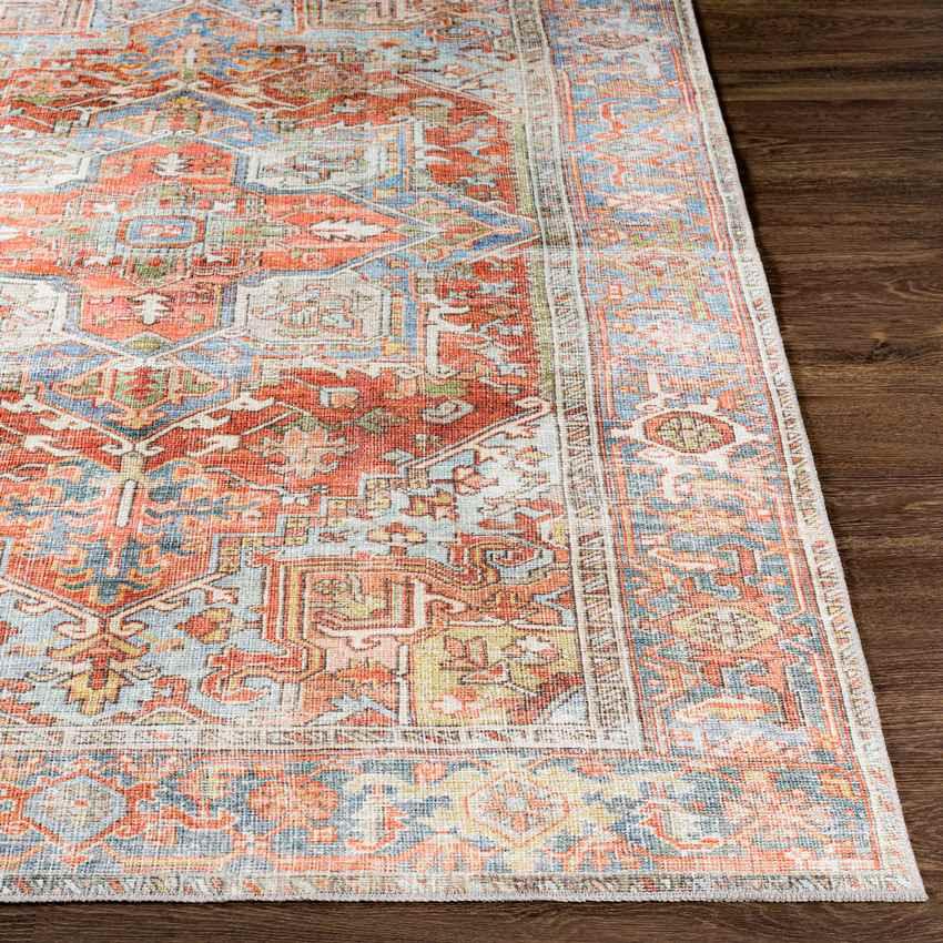 Oak Forest Traditional Burnt Orange Washable Area Rug