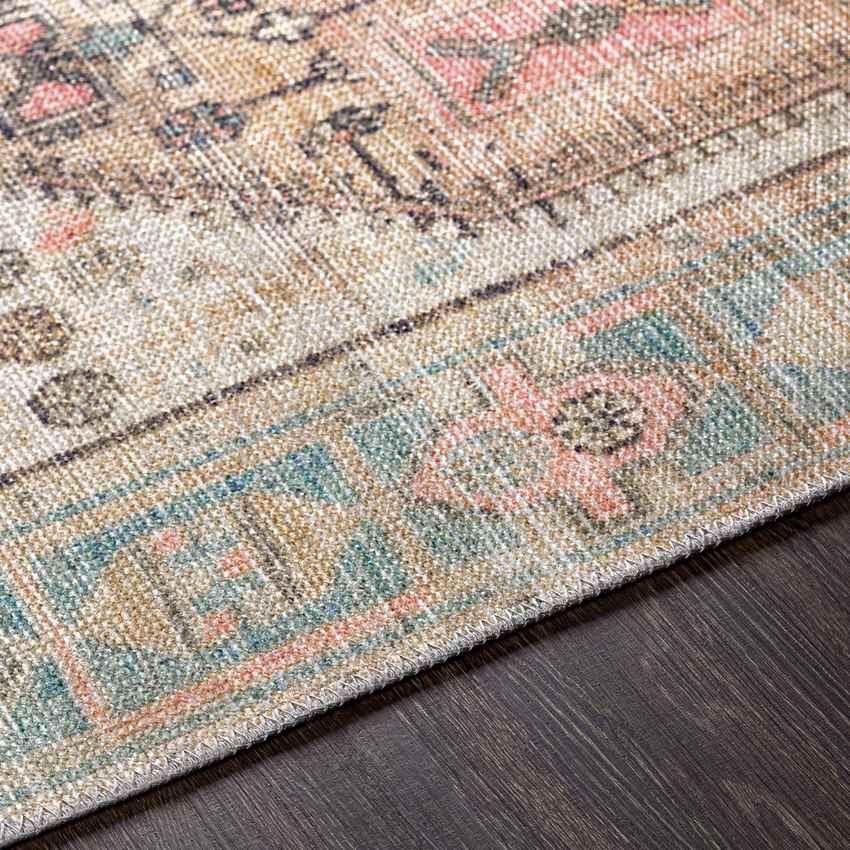 Oak Lawn Traditional Tan Washable Area Rug