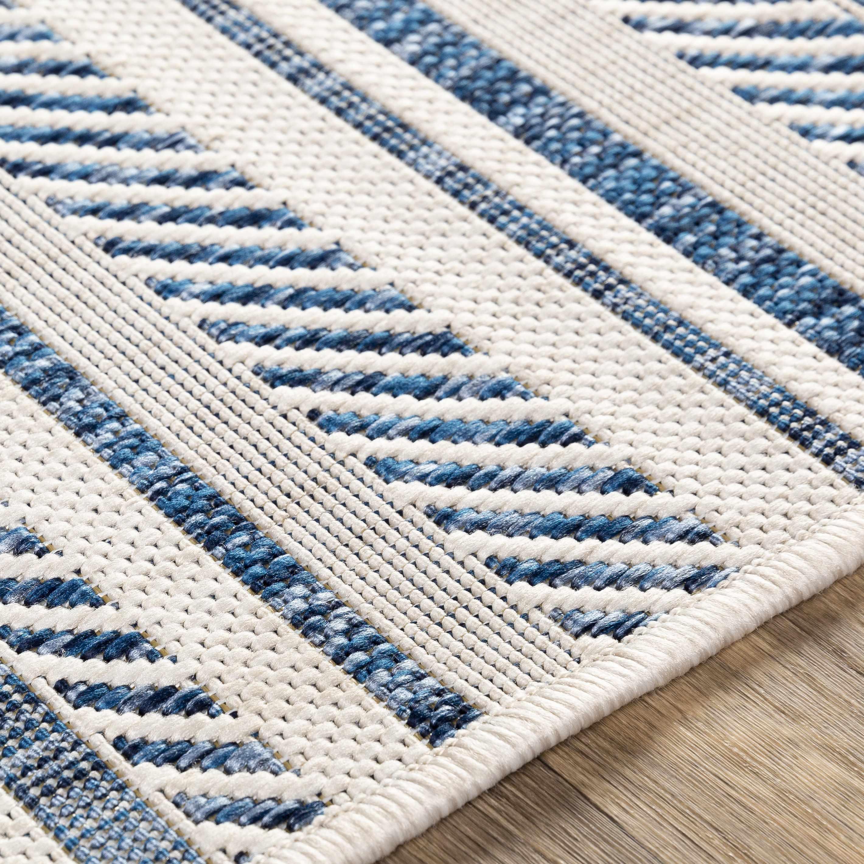 Olin White&Blue Performance Rug