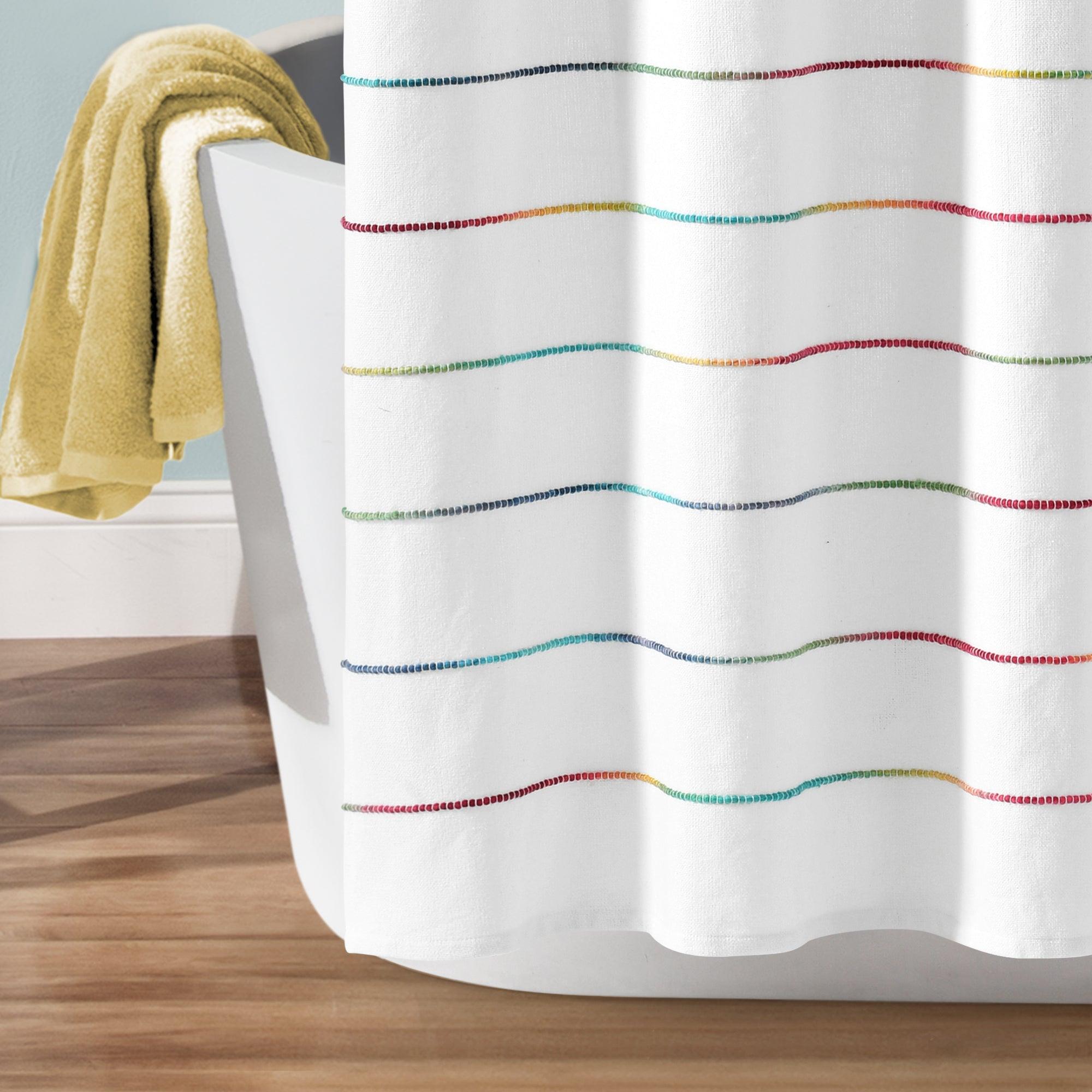 Ombre Stripe Yarn Dyed Cotton Shower Curtain