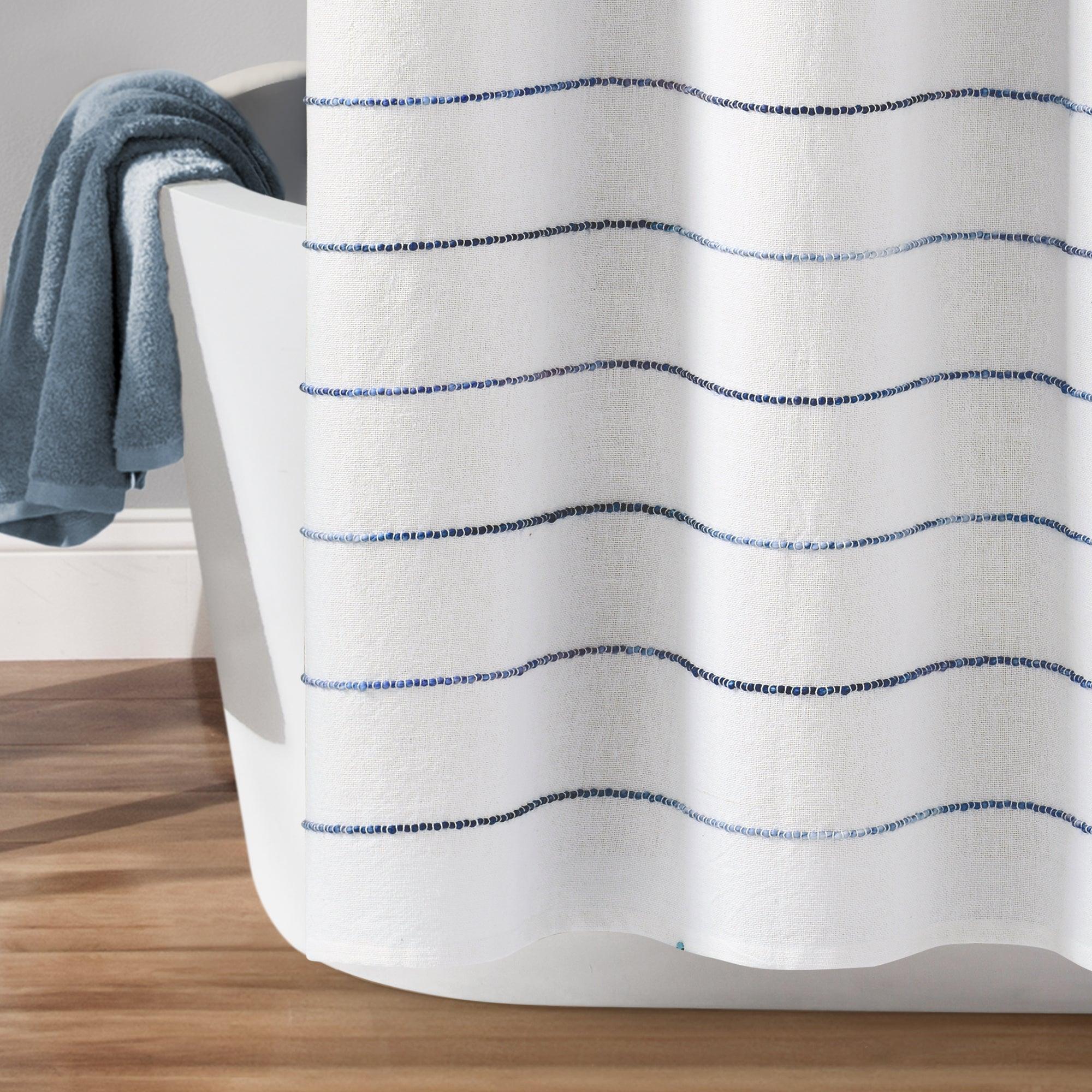 Ombre Stripe Yarn Dyed Cotton Shower Curtain