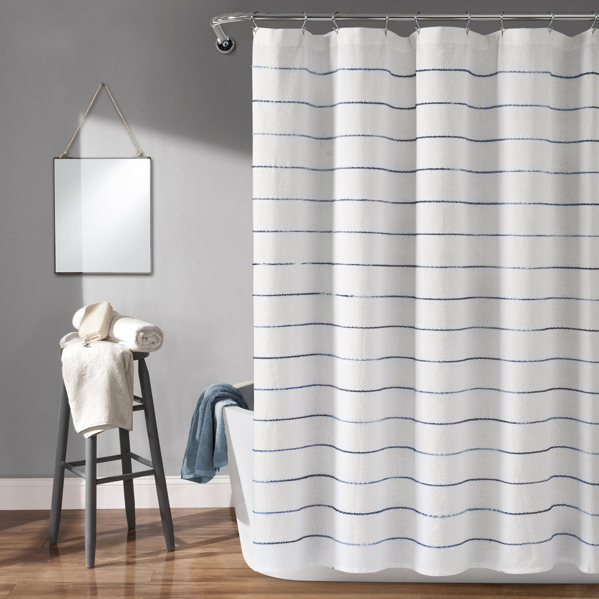 Ombre Stripe Yarn Dyed Cotton Shower Curtain