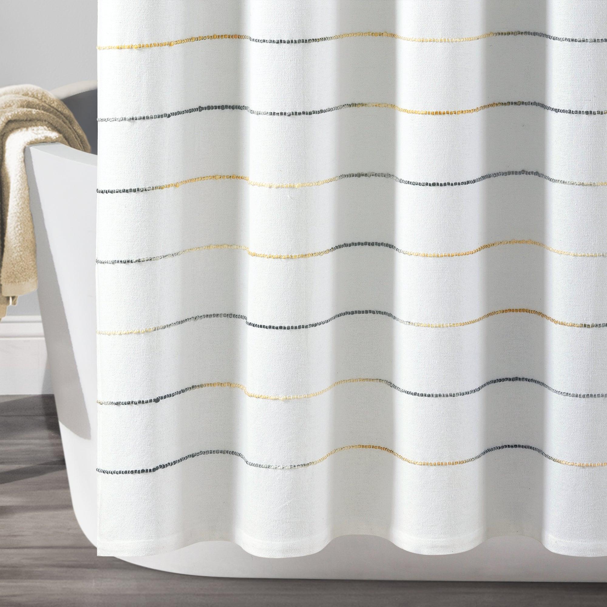 Ombre Stripe Yarn Dyed Cotton Shower Curtain