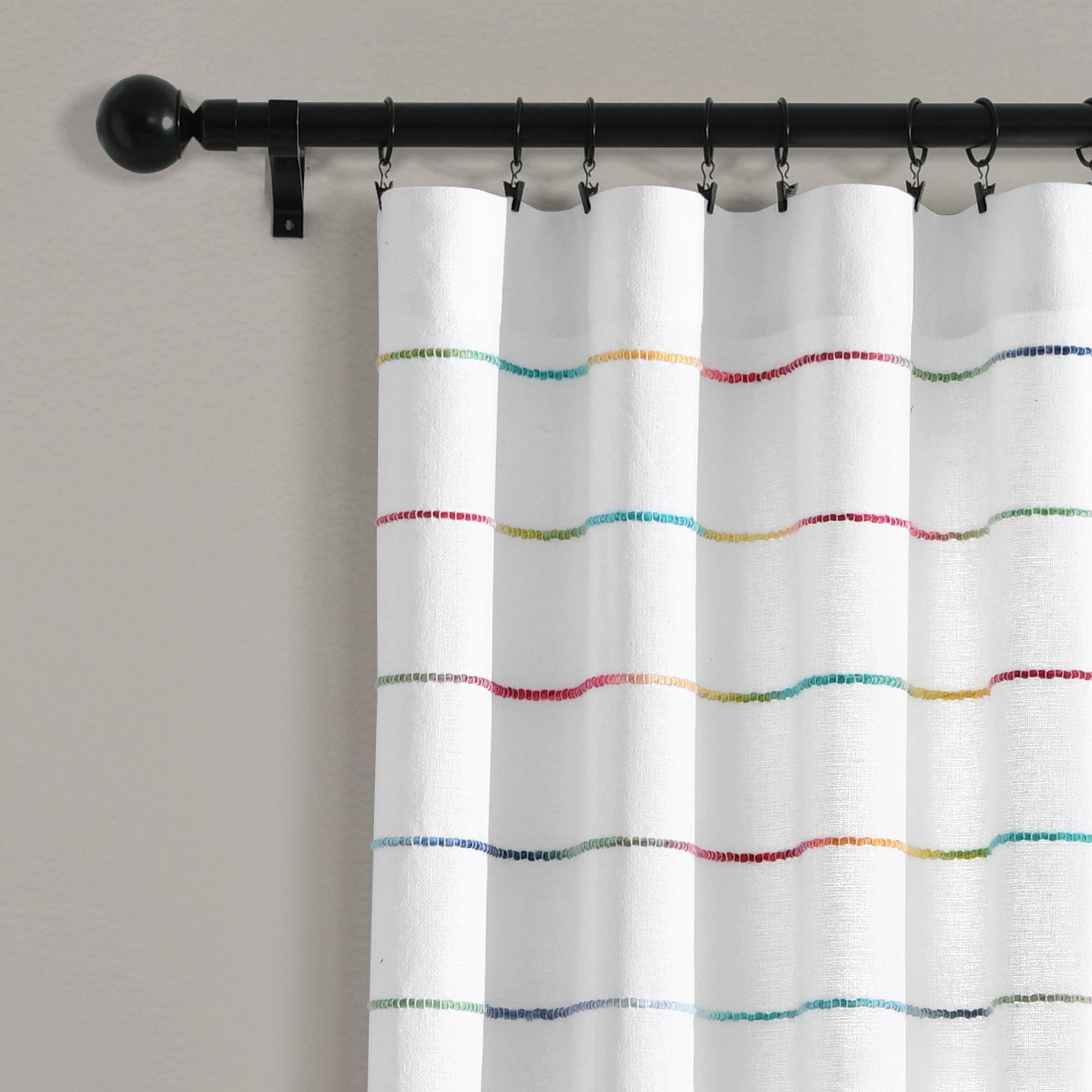 Ombre Stripe Yarn Dyed Cotton Window Curtain Panel Set