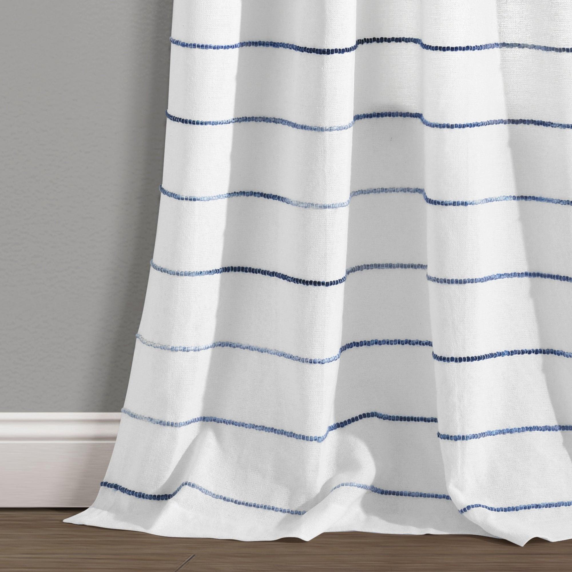 Ombre Stripe Yarn Dyed Cotton Window Curtain Panel Set