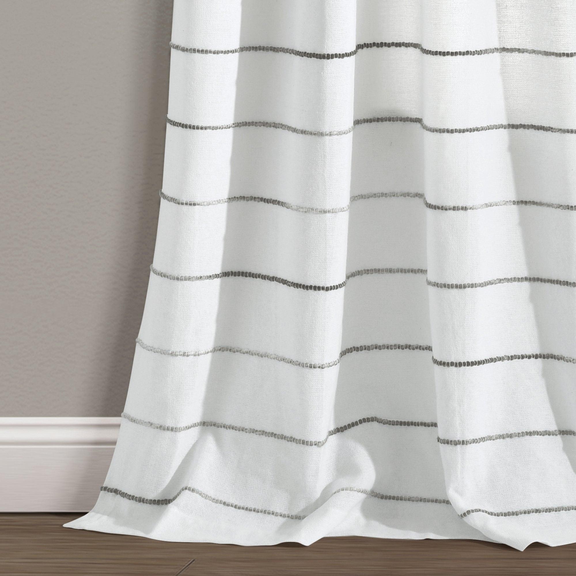 Ombre Stripe Yarn Dyed Cotton Window Curtain Panel Set