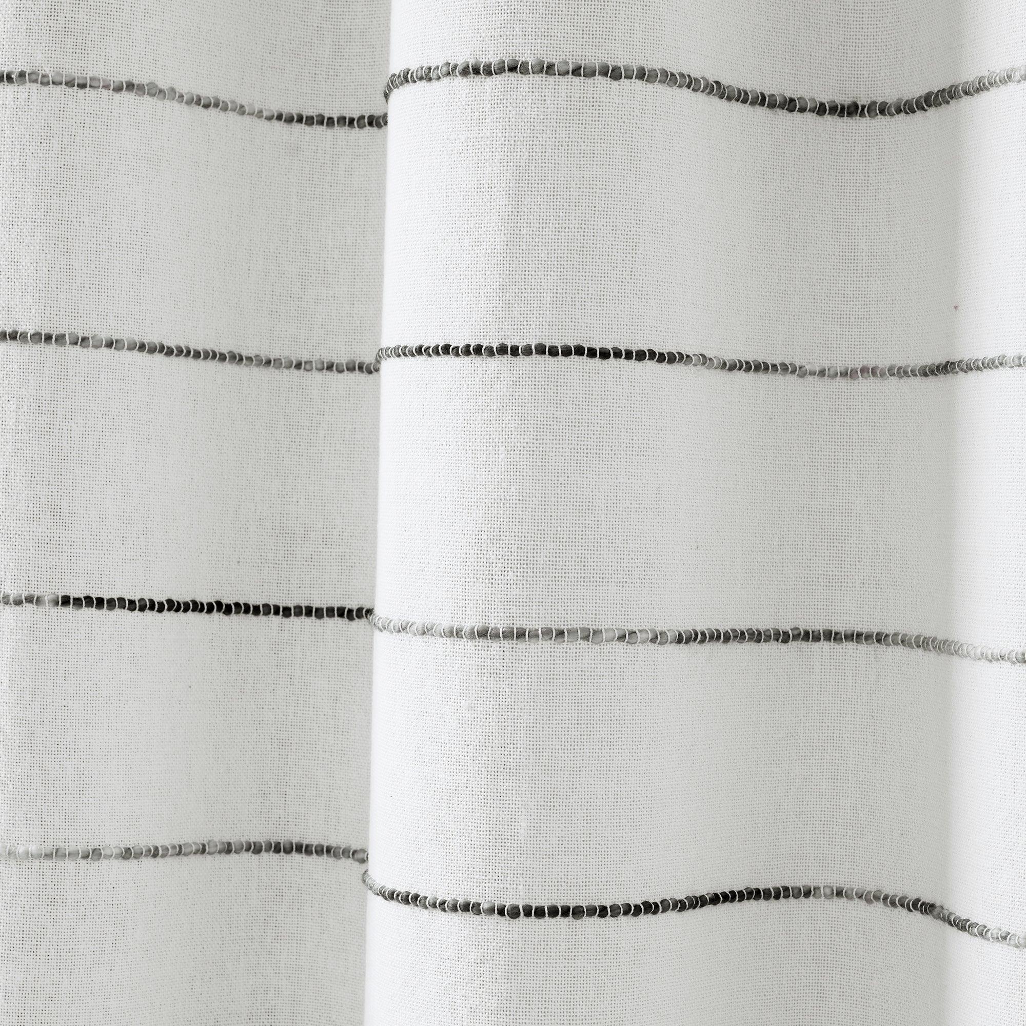 Ombre Stripe Yarn Dyed Cotton Window Curtain Panel Set