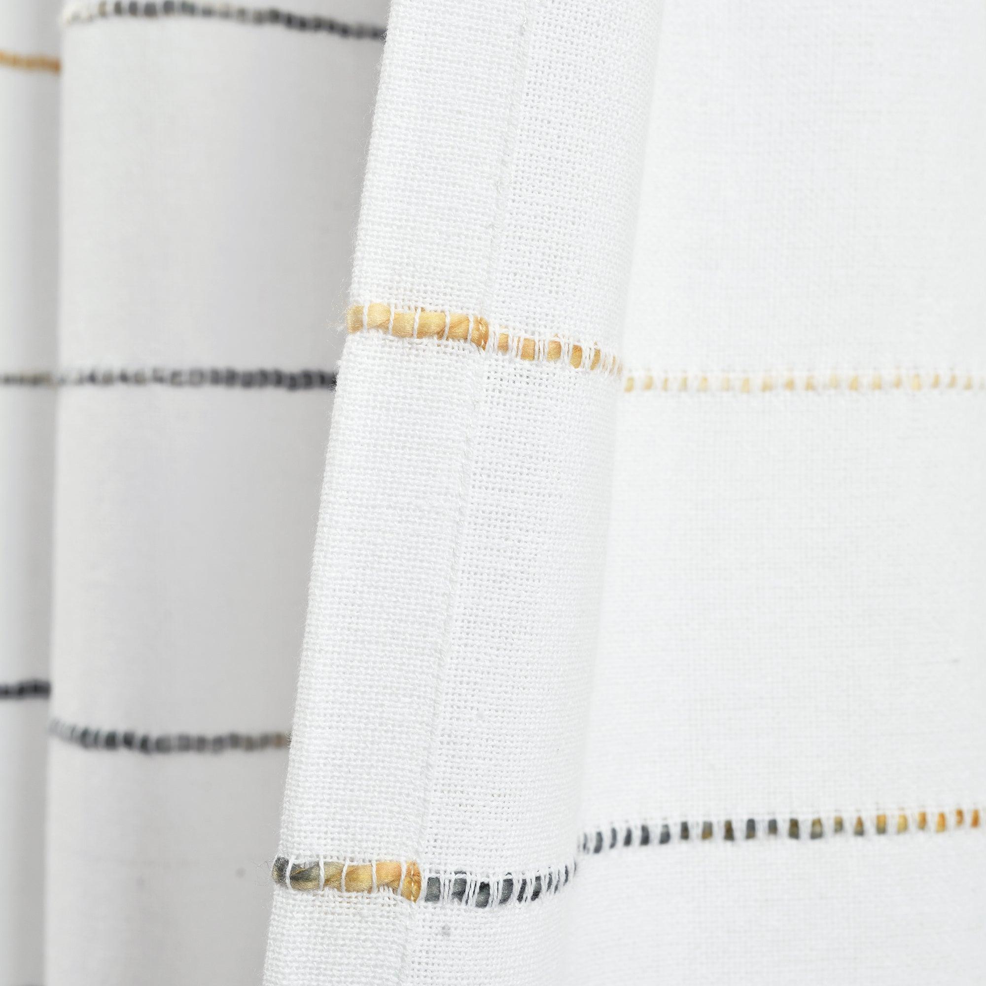 Ombre Stripe Yarn Dyed Cotton Window Curtain Panel Set