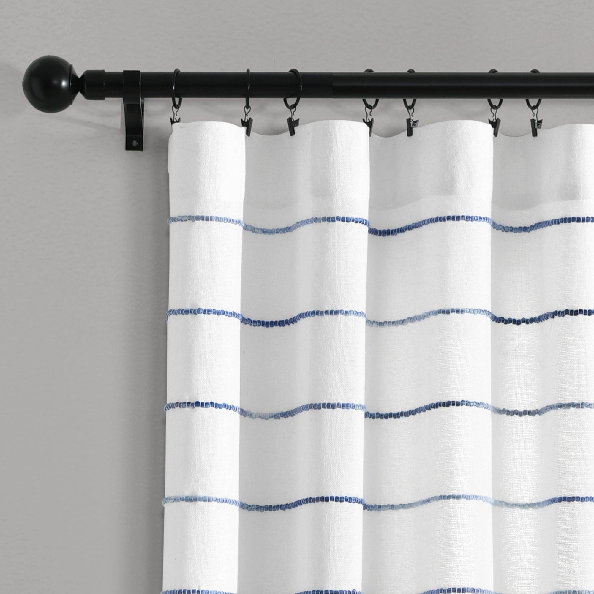 Ombre Stripe Yarn Dyed Cotton Window Curtain Panel Set