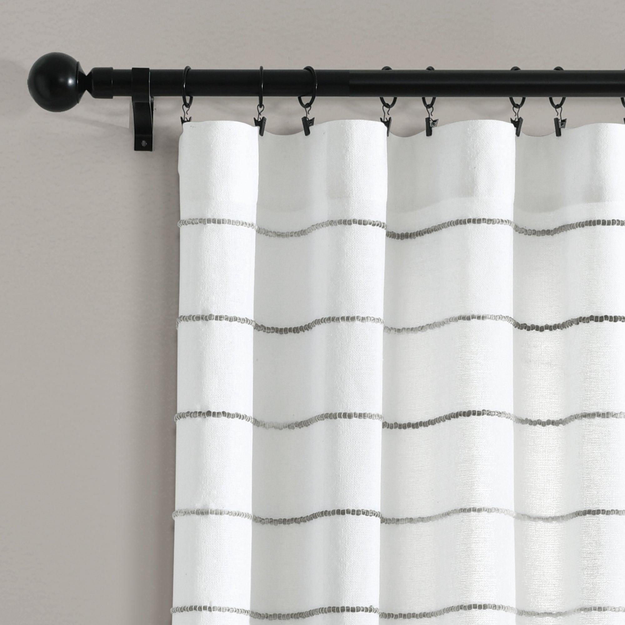 Ombre Stripe Yarn Dyed Cotton Window Curtain Panel Set