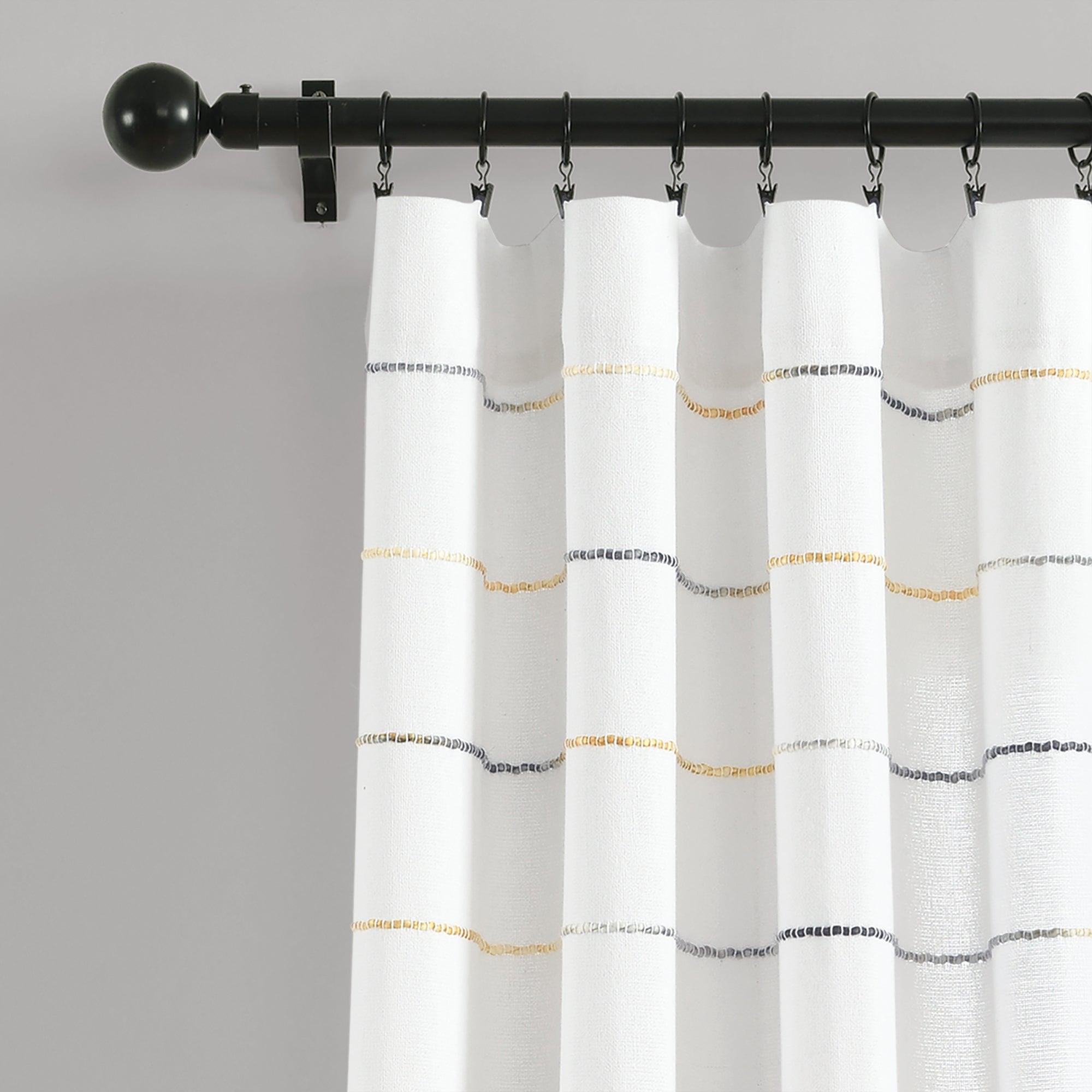 Ombre Stripe Yarn Dyed Cotton Window Curtain Panel Set