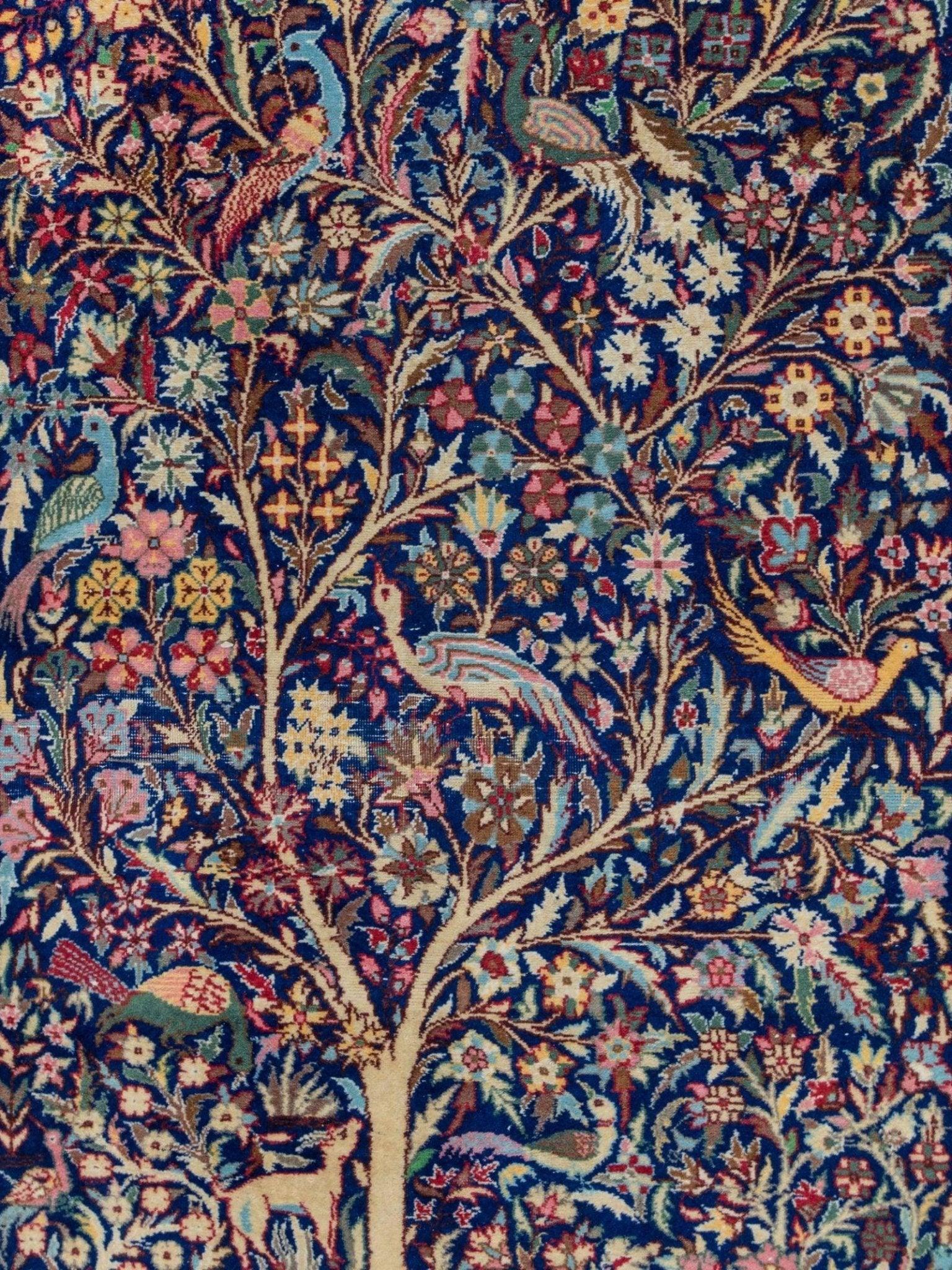 One of a Kind Persian Kirman Tree of Life Rug 3'x5' ft