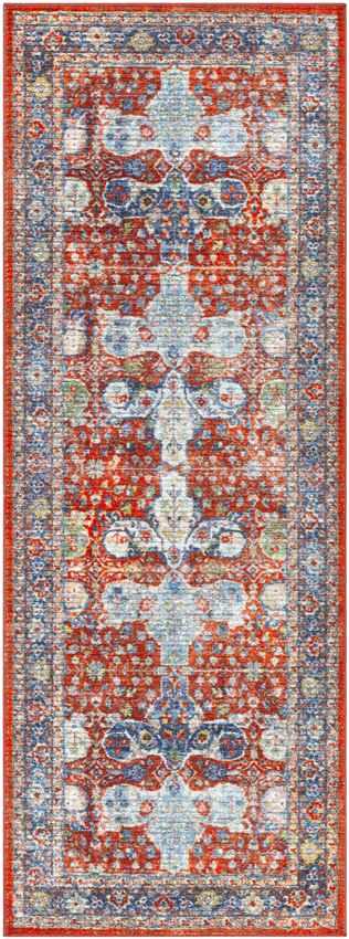 Palos Hills Traditional Bright Red Washable Area Rug