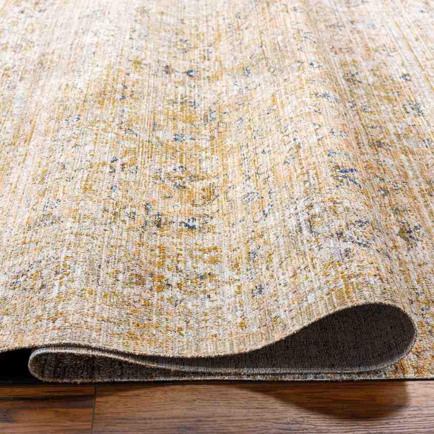 Partick Traditional Moss Orange Washable Area Rug