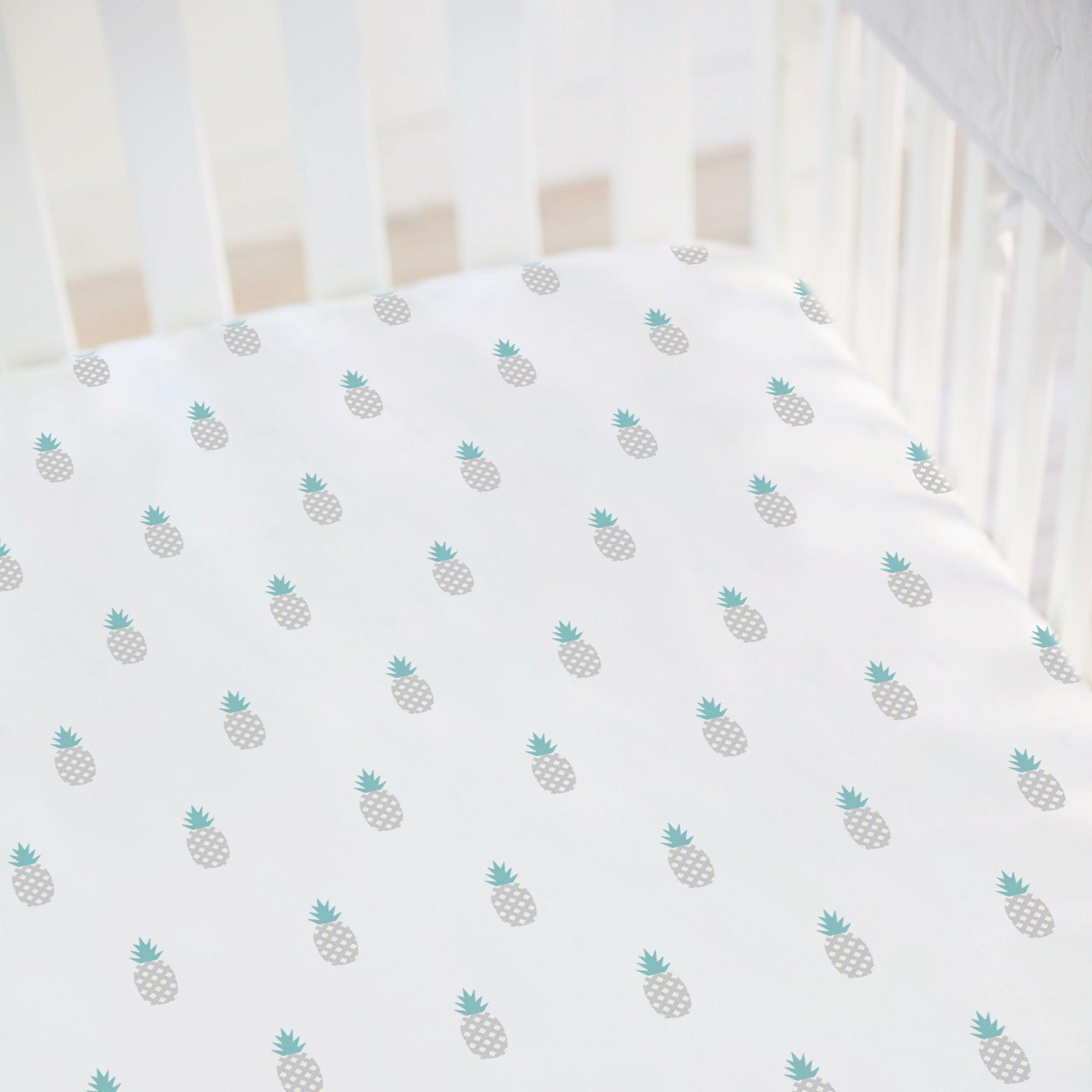 Pineapples Organic Cotton Fitted Crib Sheet