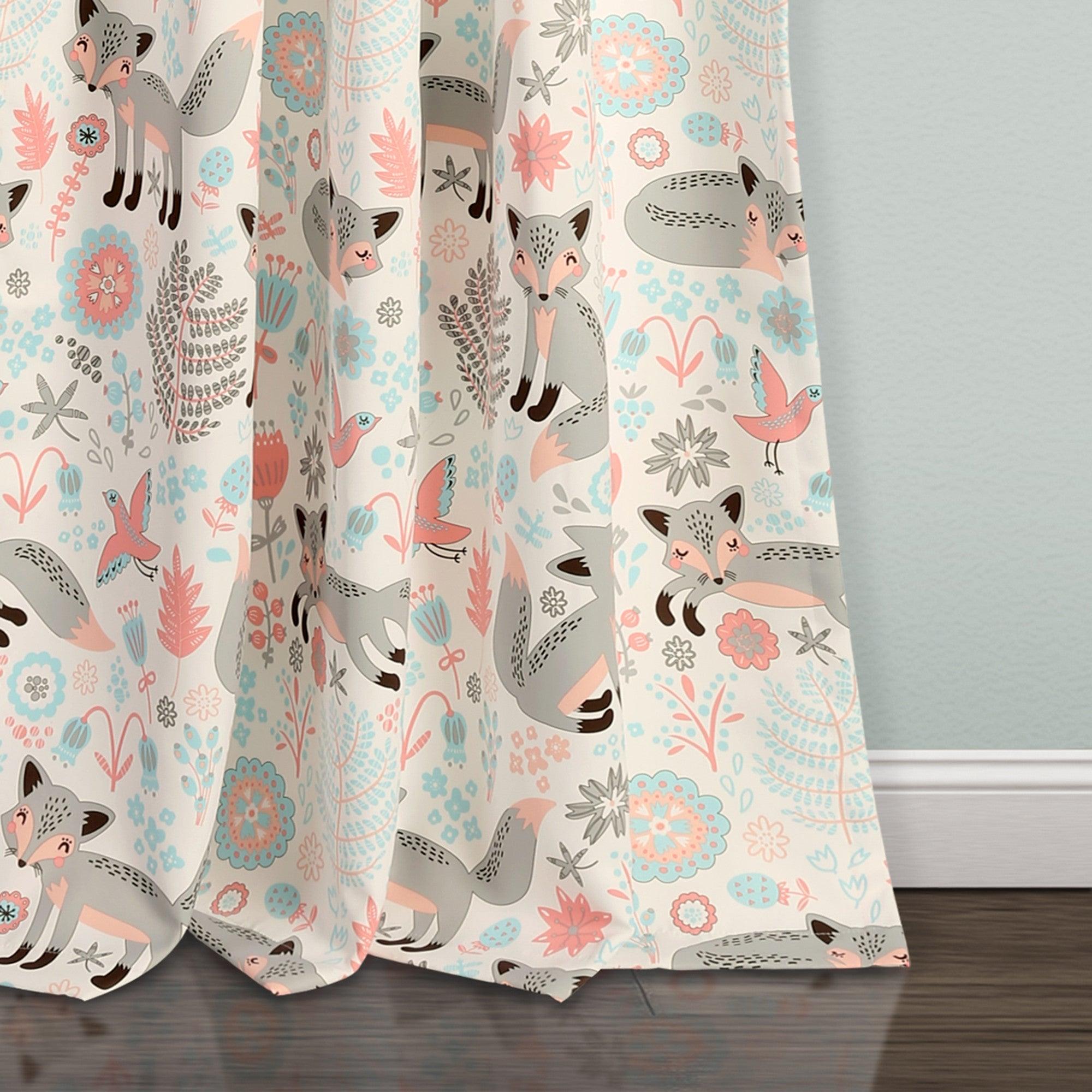 Pixie Fox Room Darkening Window Curtain Panel Set