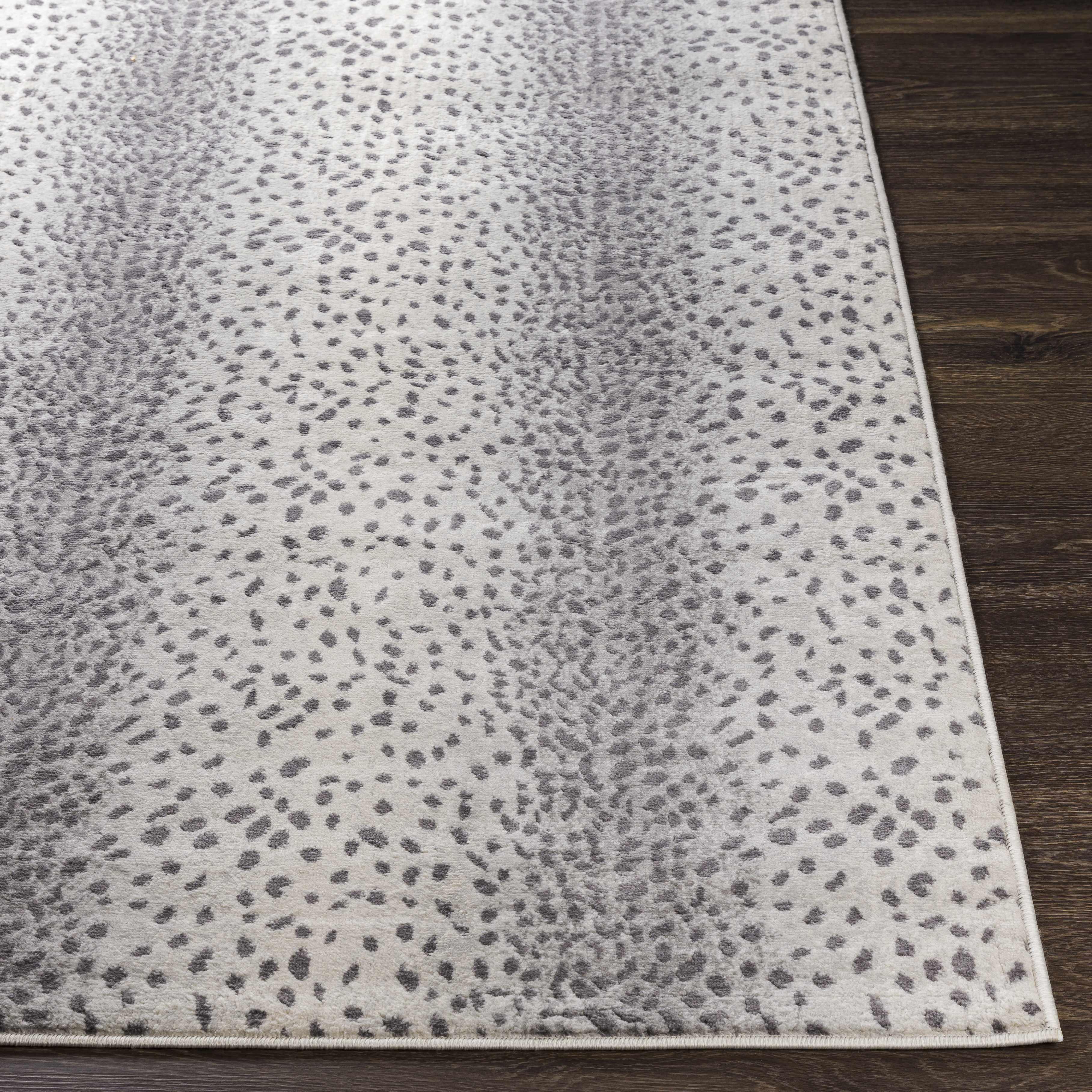 Pointblank Gray Leopard Print Rug