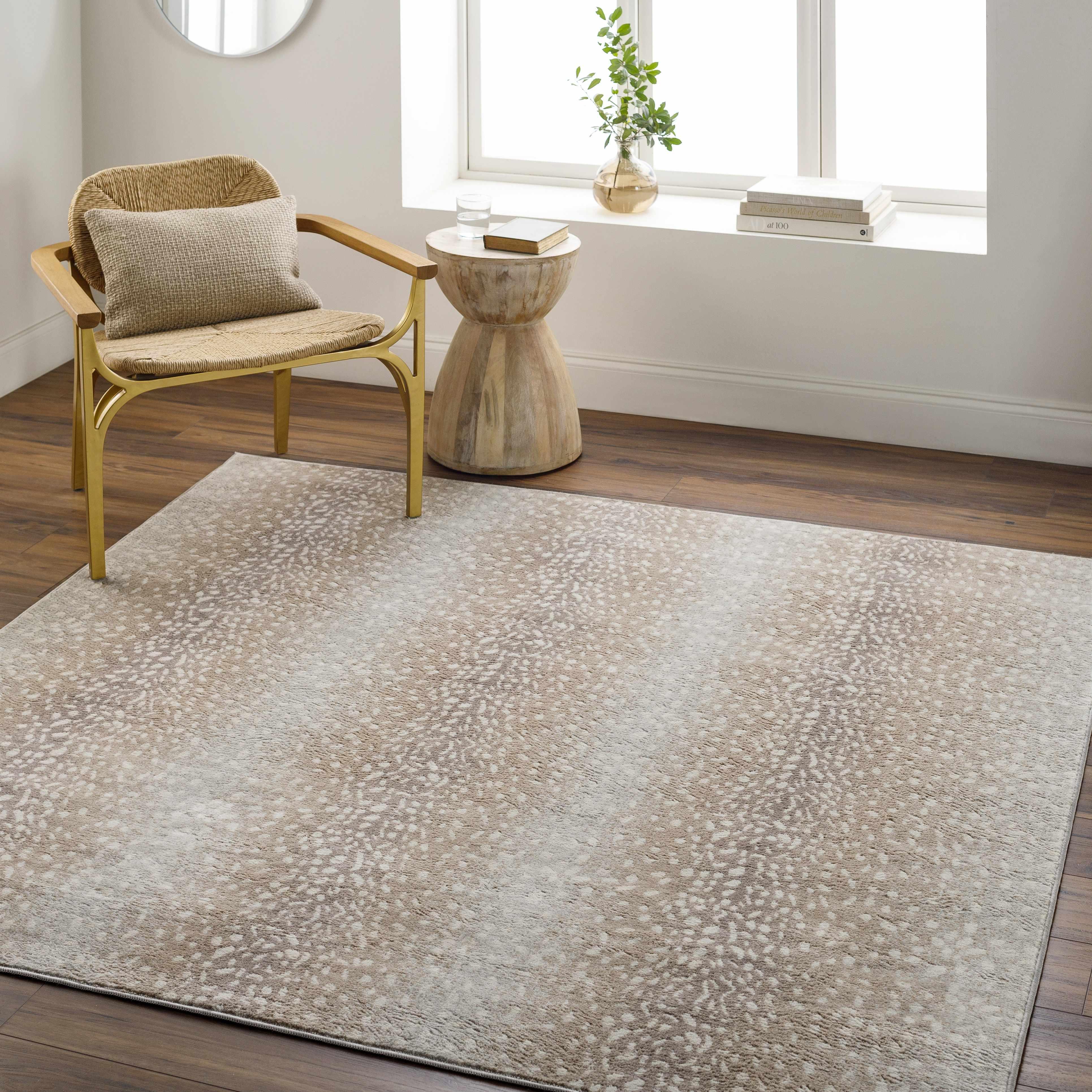 Pointblank Tan Leopard Print Rug