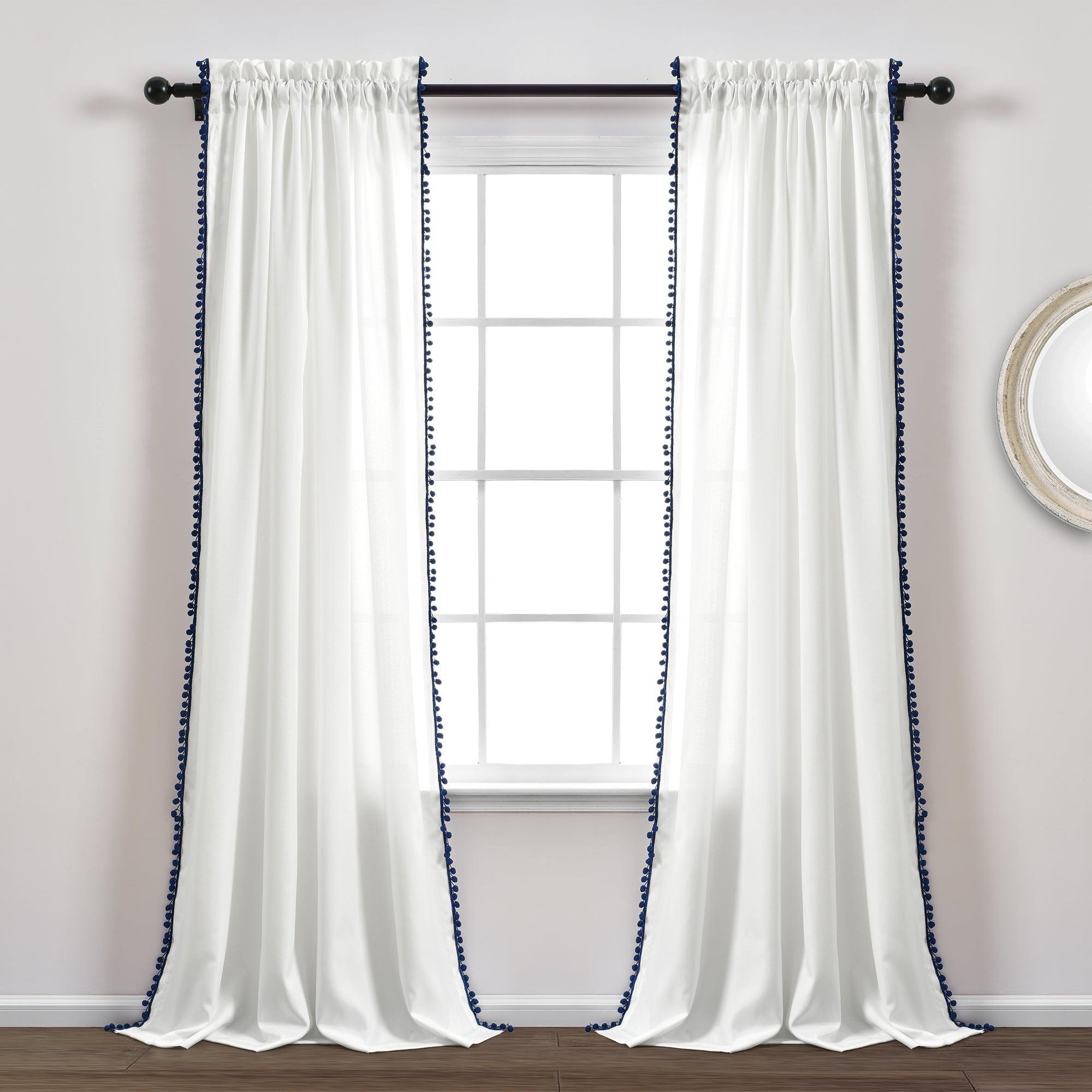 Pom Pom Window Curtain Panel