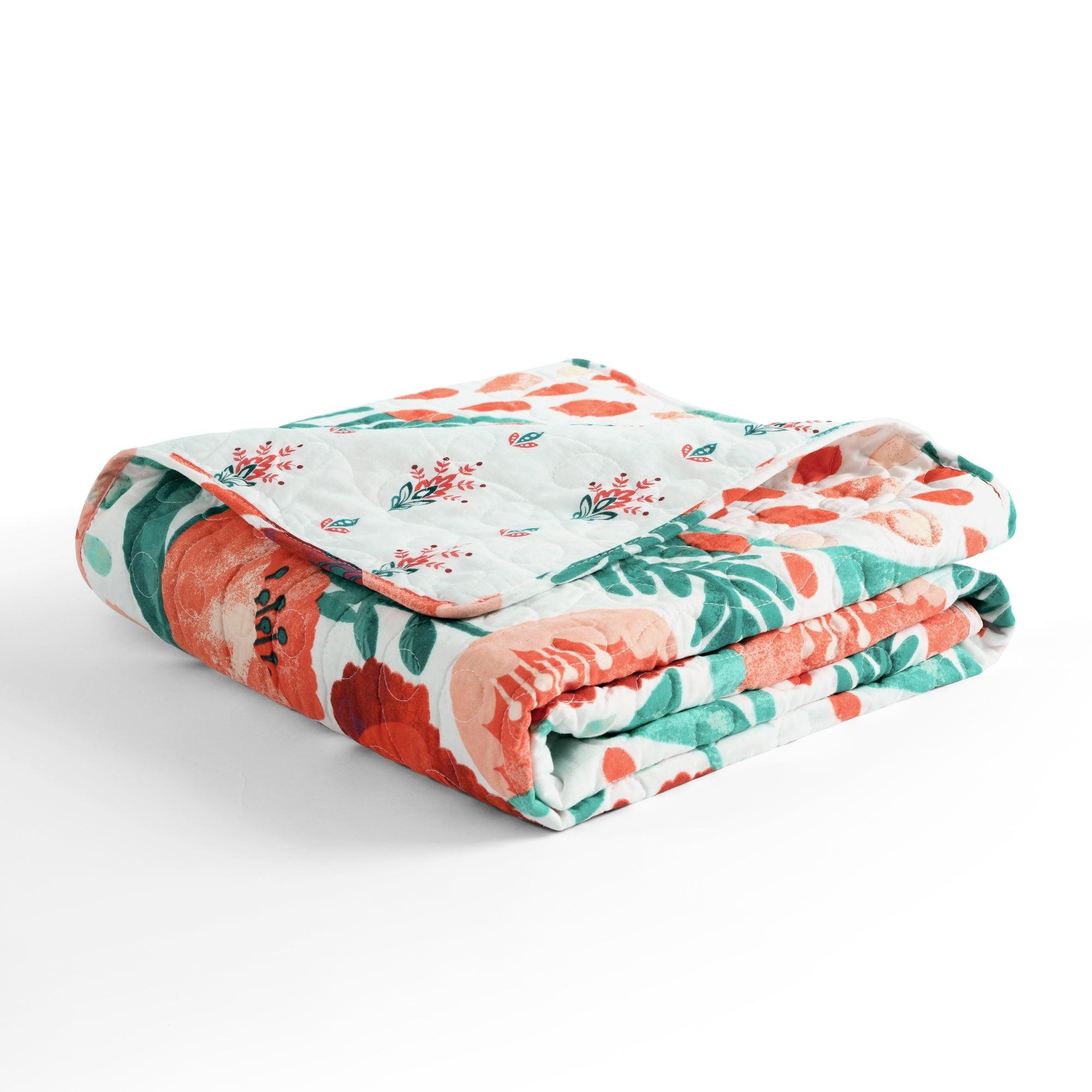 Poppy Garden Cotton Reversible Throw