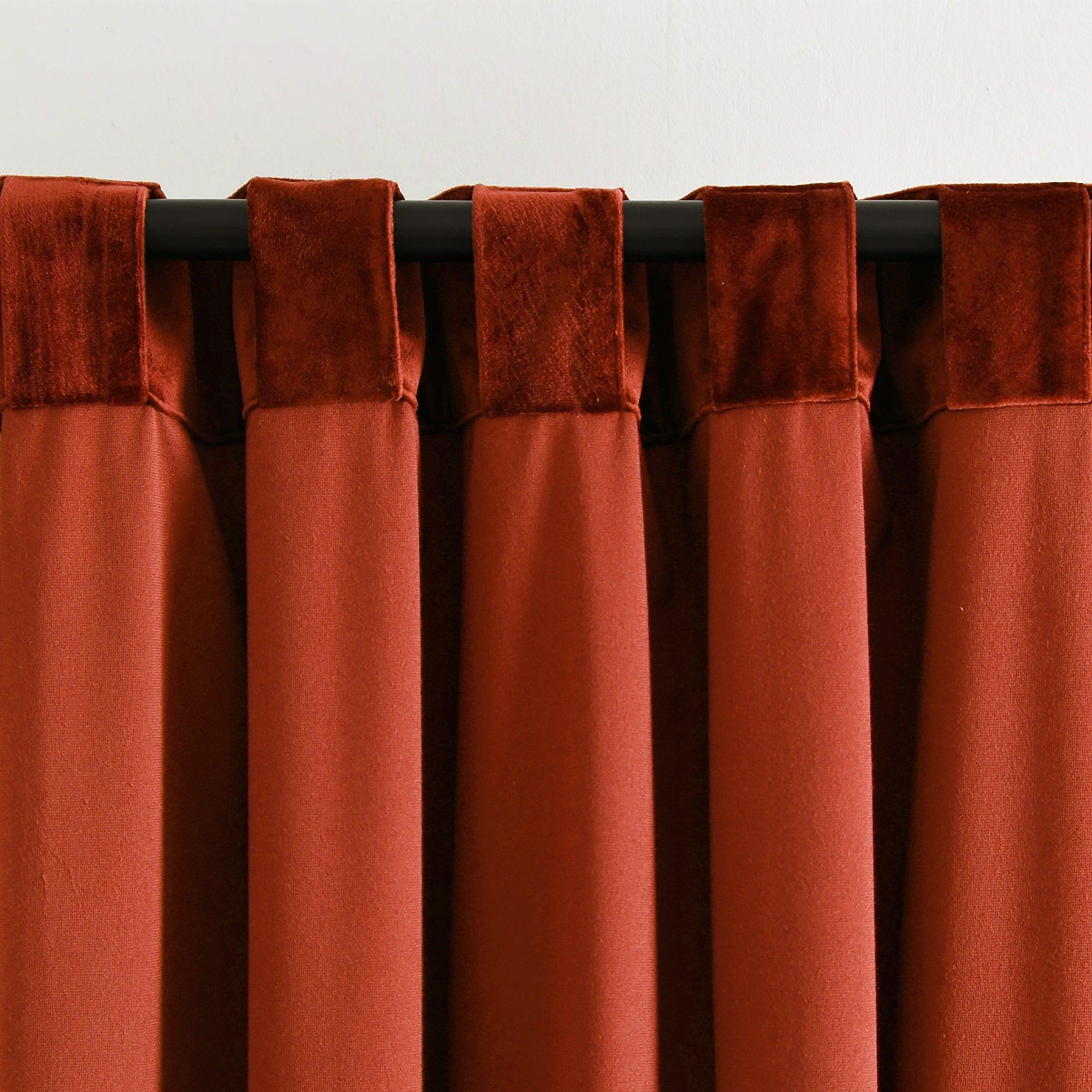 Prima Velvet Solid Back Tab Rod Pocket Light Filtering Window Curtain Panel Set