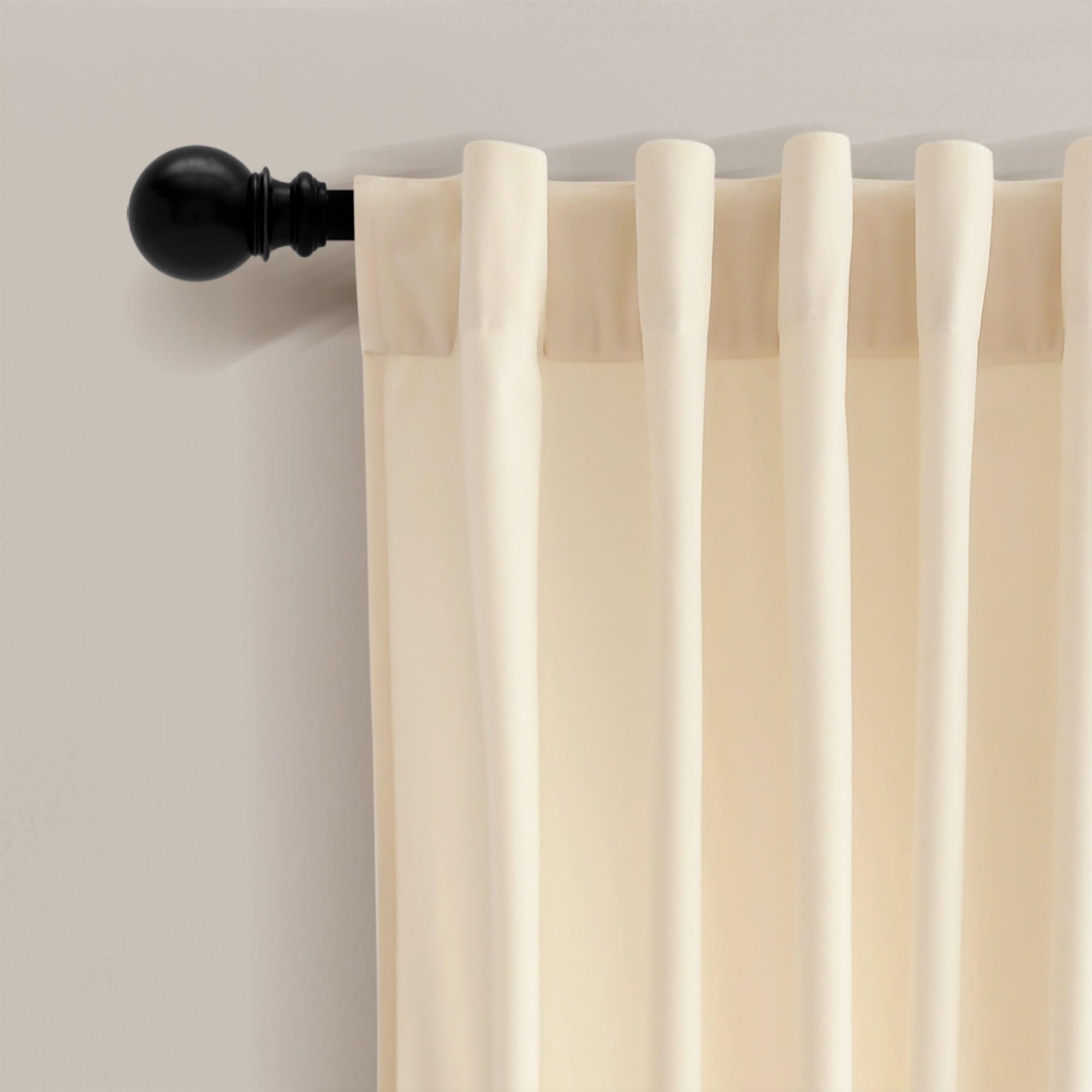 Prima Velvet Solid Back Tab Rod Pocket Light Filtering Window Curtain Panel Set