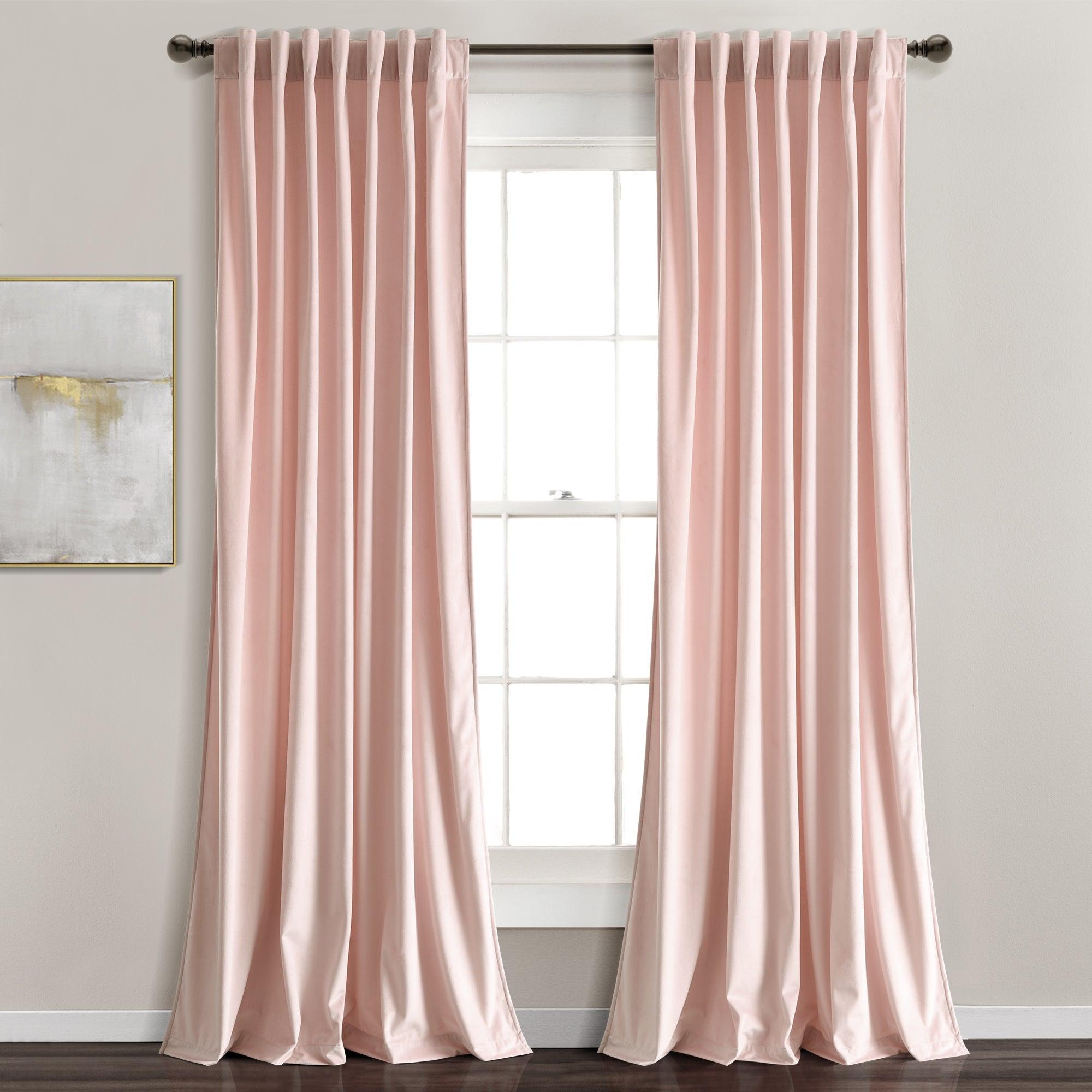 Prima Velvet Solid Back Tab Rod Pocket Light Filtering Window Curtain Panel Set