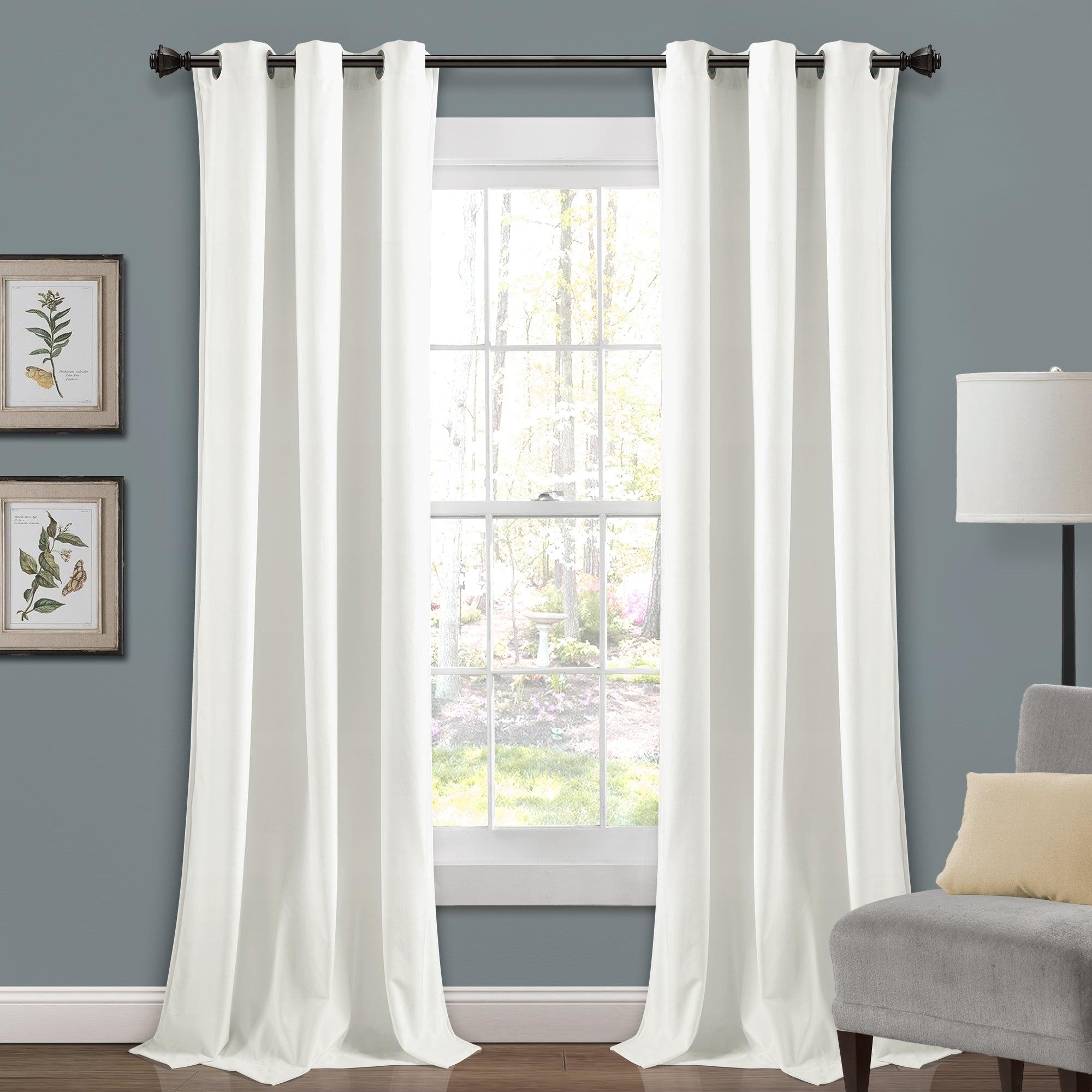 Prima Velvet Solid Grommet Light Filtering Window Curtain Panel Set