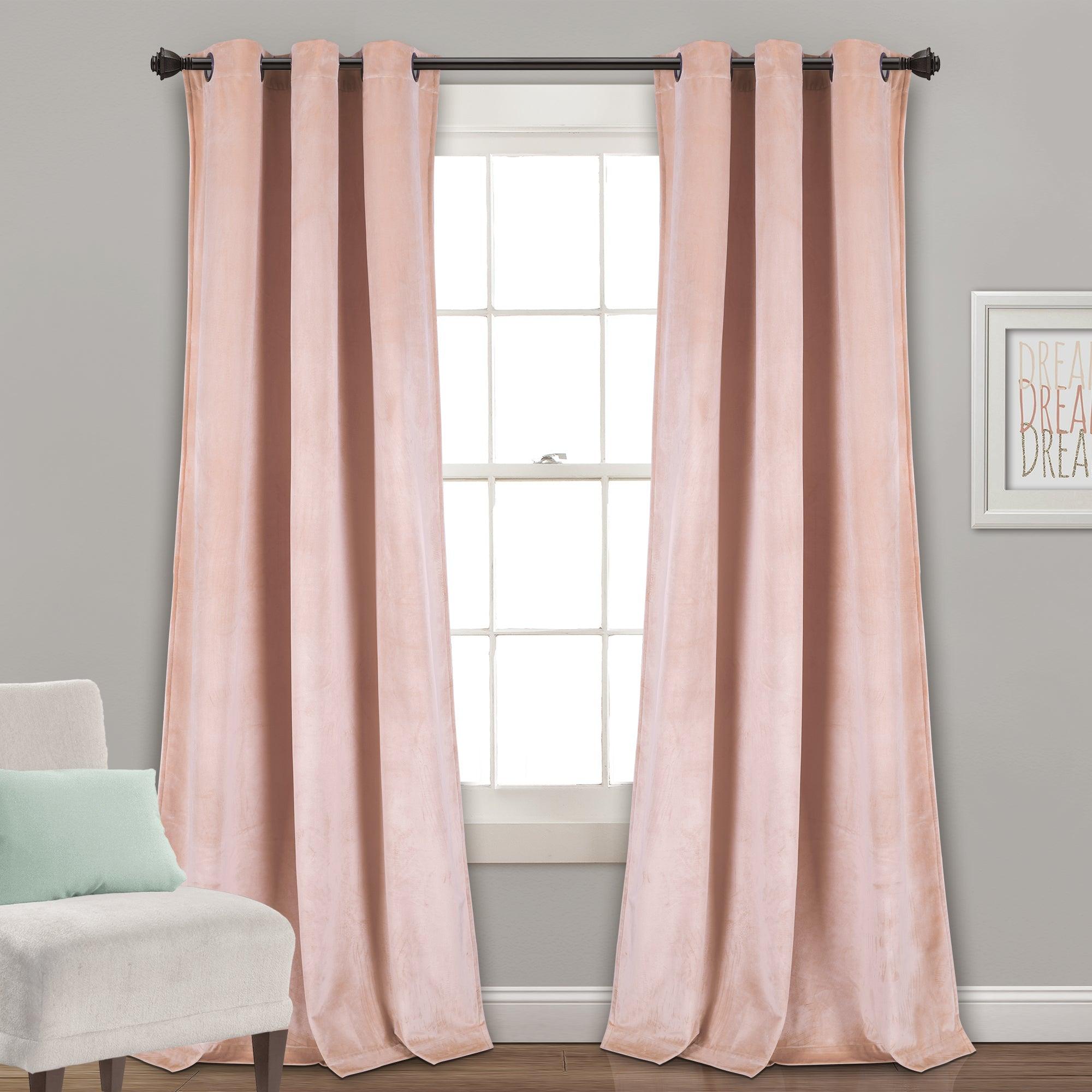 Prima Velvet Solid Grommet Light Filtering Window Curtain Panel Set