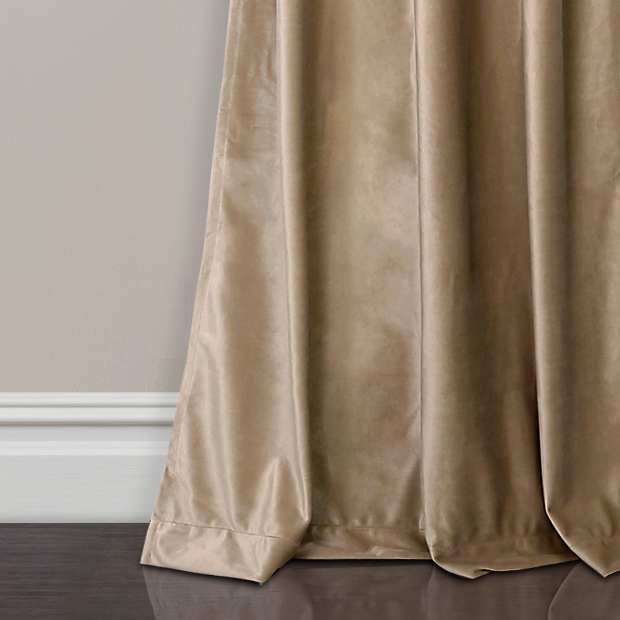 Prima Velvet Solid Grommet Light Filtering Window Curtain Panel Set