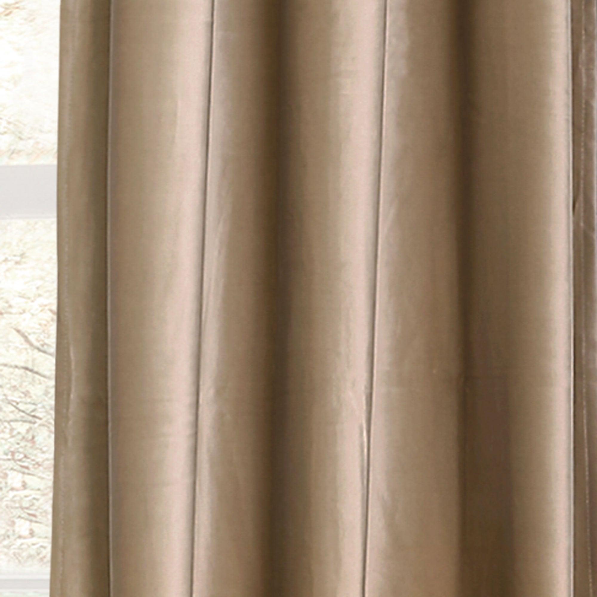 Prima Velvet Solid Grommet Light Filtering Window Curtain Panel Set