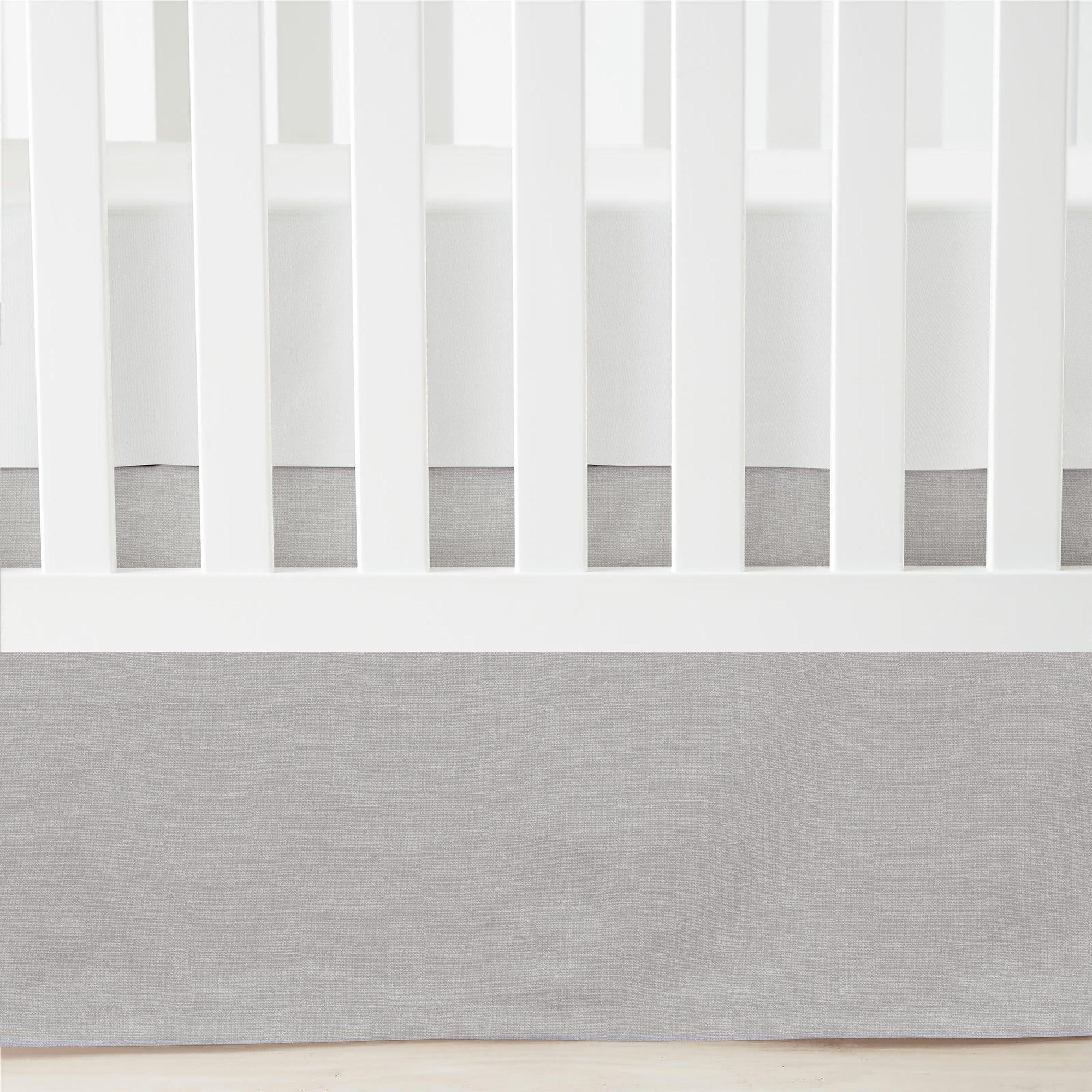 Printed Linen Textured Solid Crib Skirt